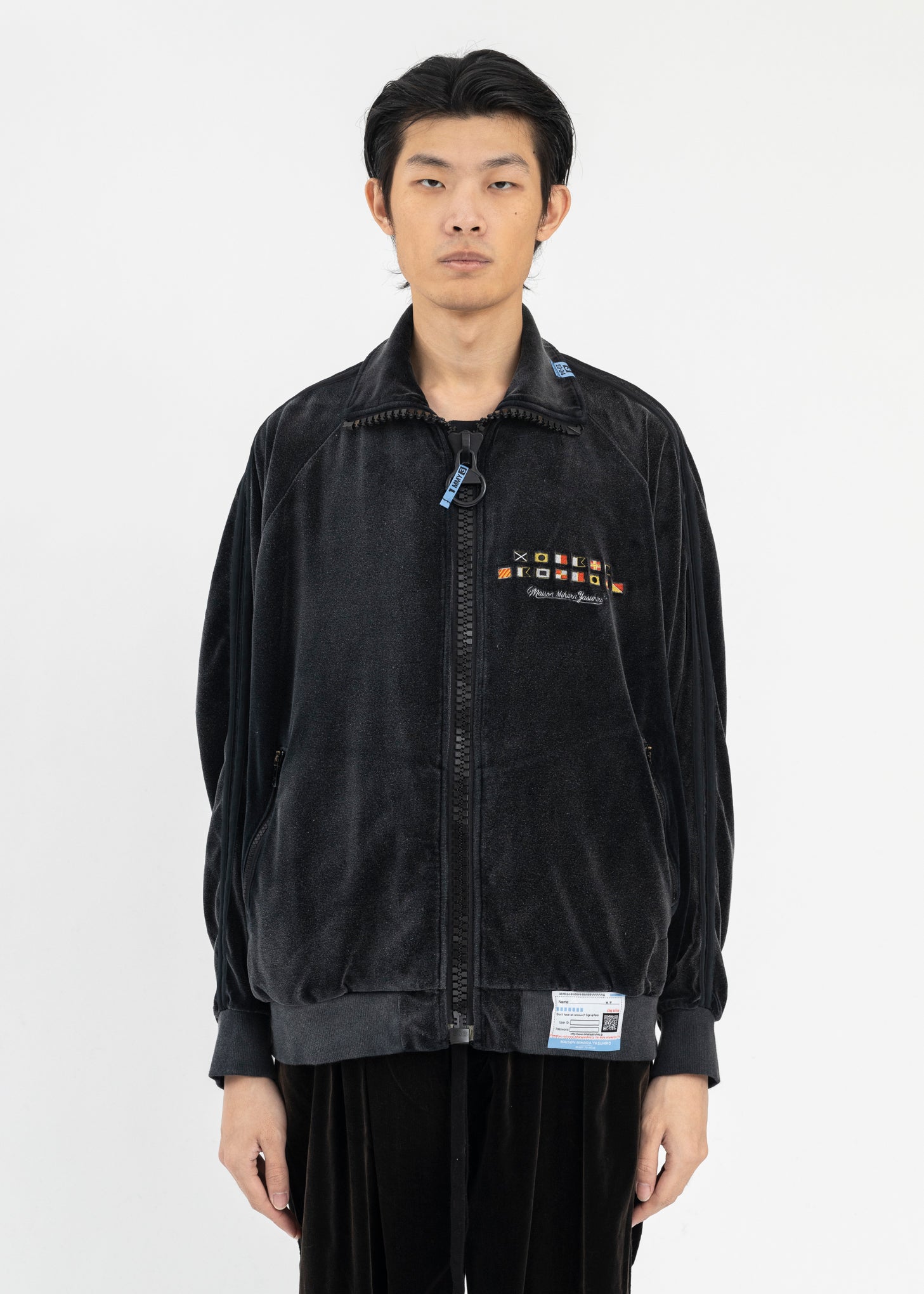 Black Wide Back Velour Track Jacket