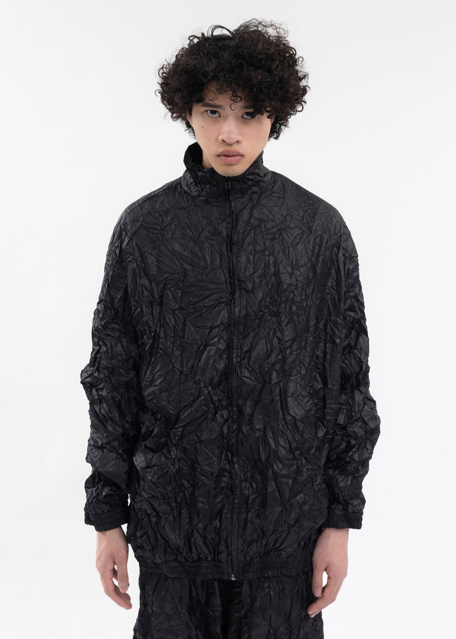 BLACK MENS CRINKLED TRAINING JUMPER 017 Shop