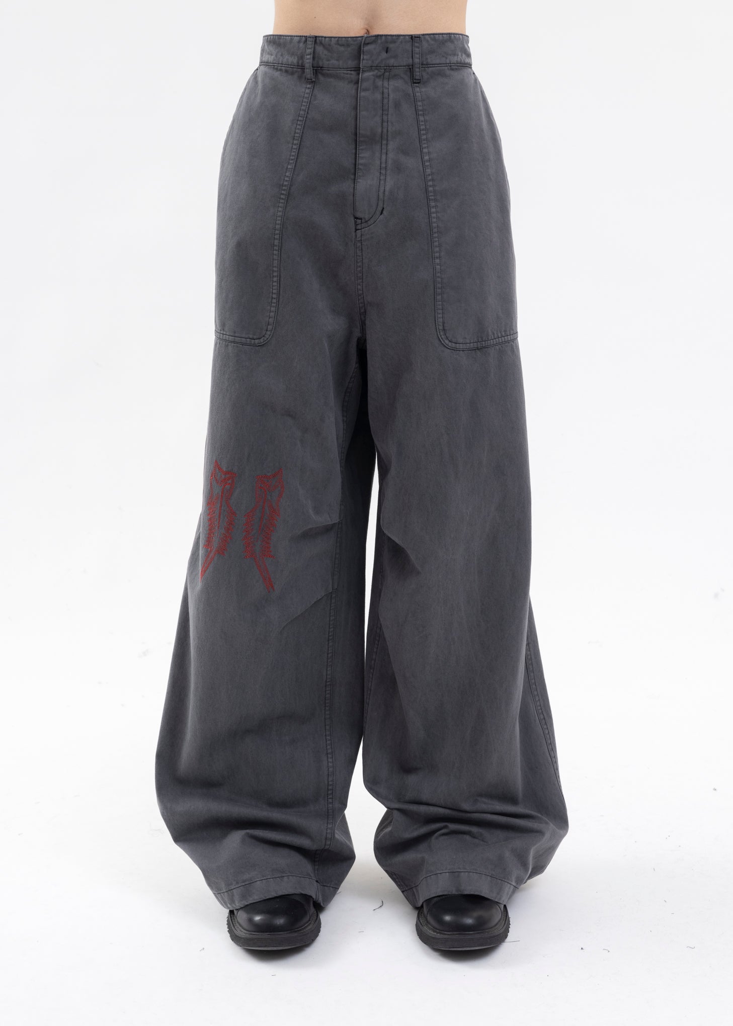 DARK GREY MENS WESTERN EMBROIDERED PANTS – 017 Shop