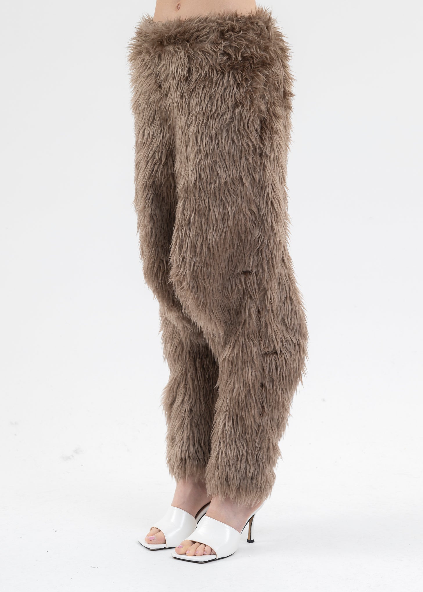 Gray Beastly Legs Faux-Fur Trousers