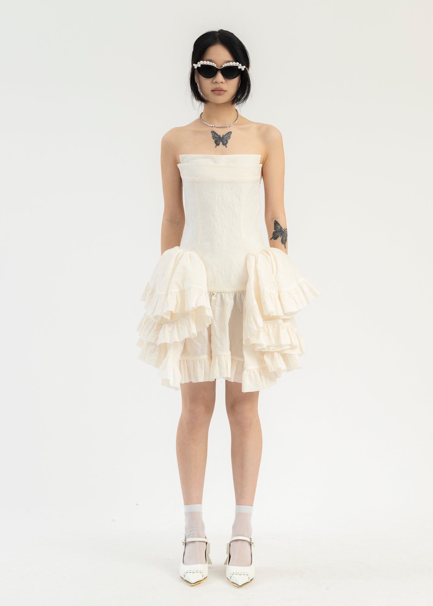 Shapewear Seamless Sleeveless Irregular Ruffled Hem Dress
