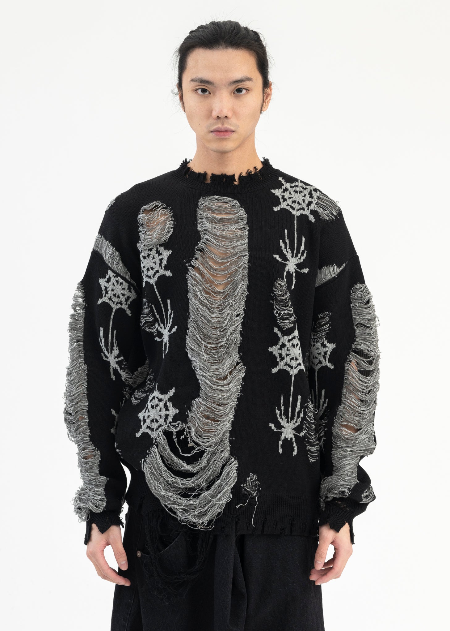 BLACK SPIDER KNIT PULLOVER COLLABORATION WITH RURUMU: – 017 Shop