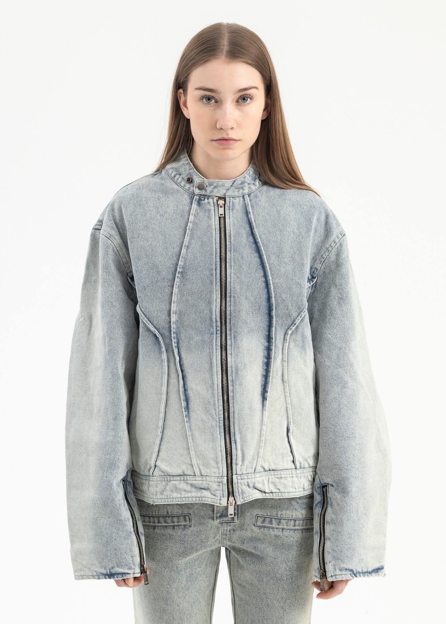 style light blue denim jacket