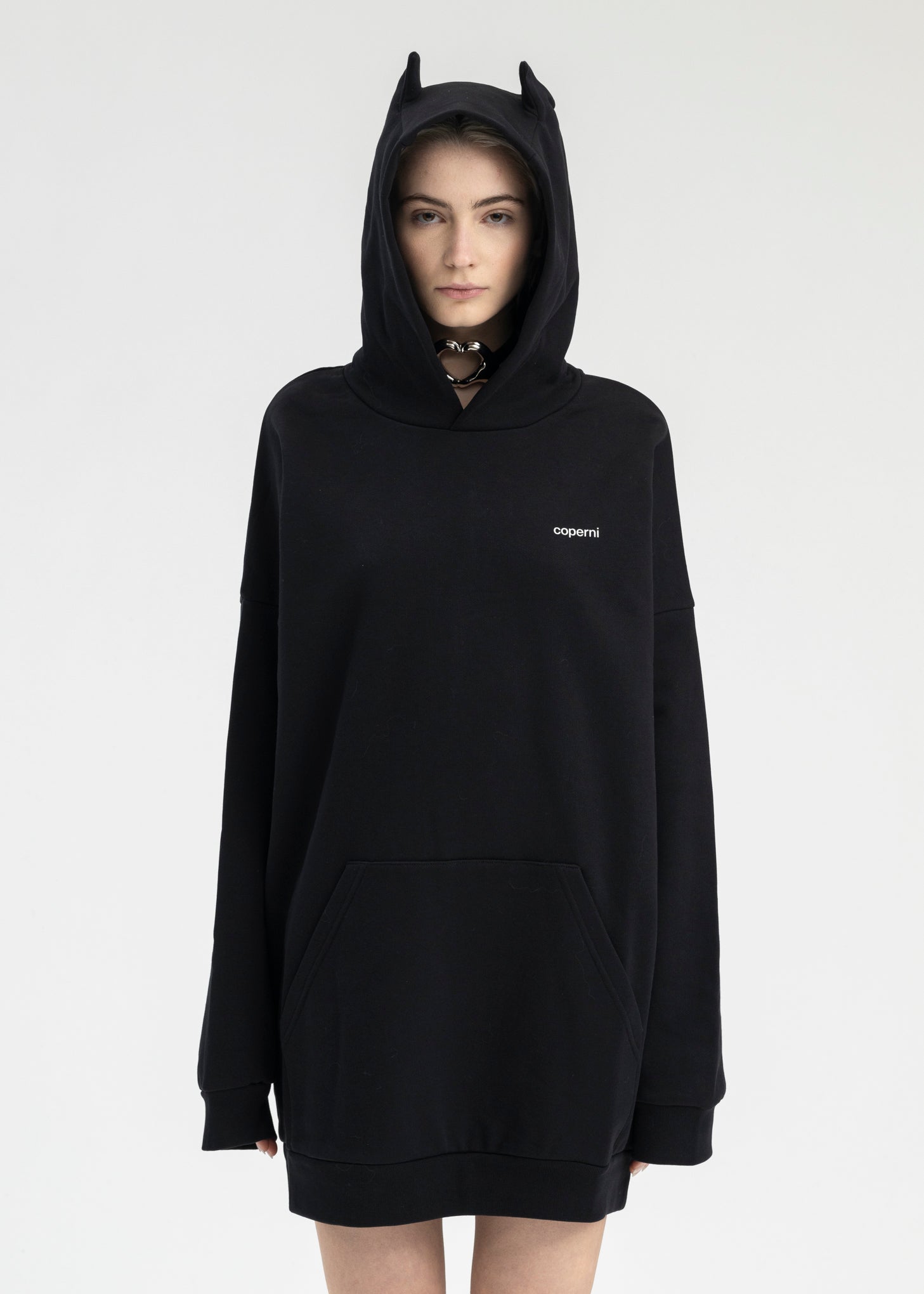 BLACK HORN HOODED DRESS – 017 Shop