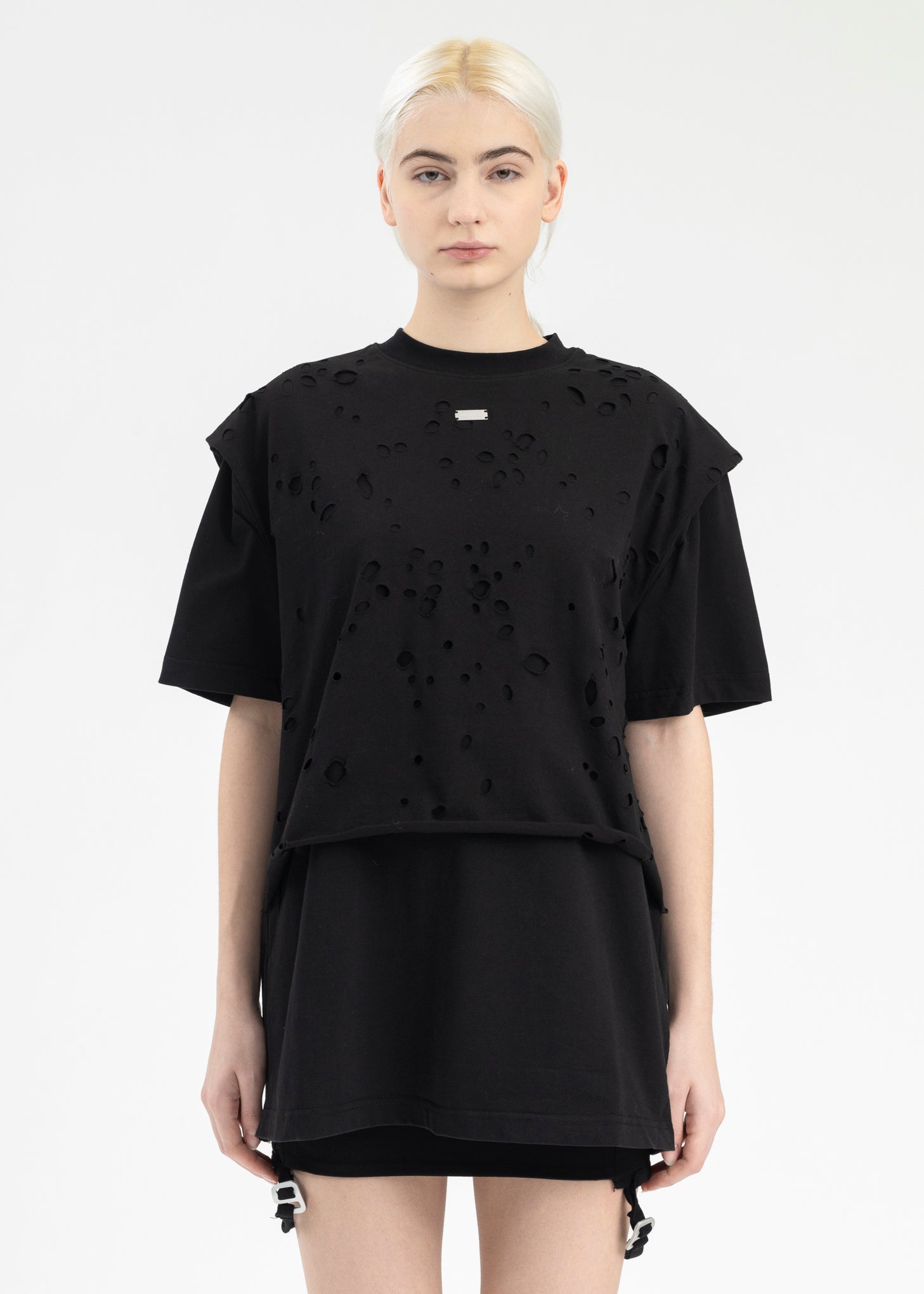 BLACK DISTRESSED T-SHIRT – 017 Shop