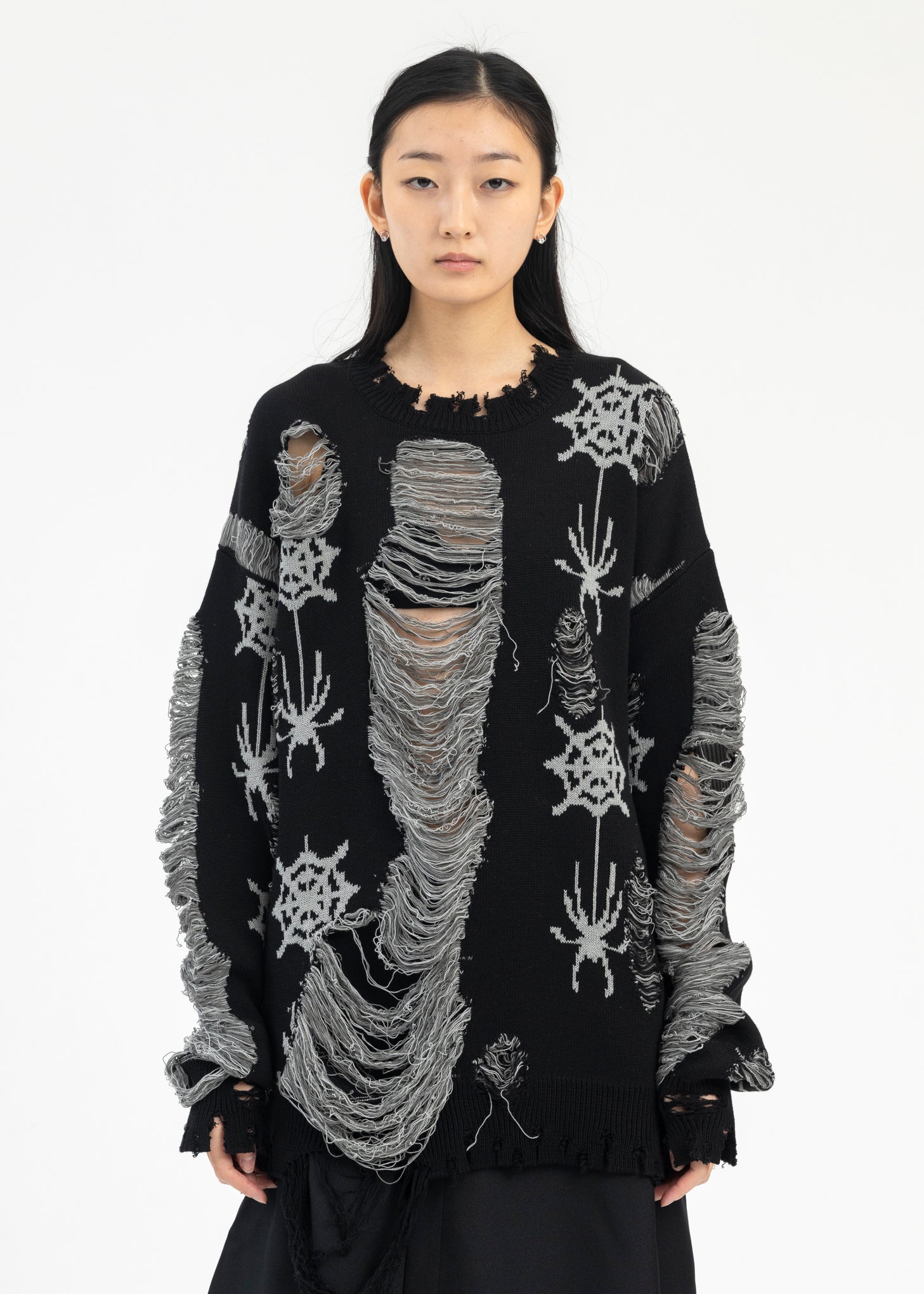BLACK SPIDER KNIT PULLOVER COLLABORATION WITH RURUMU: – 017 Shop