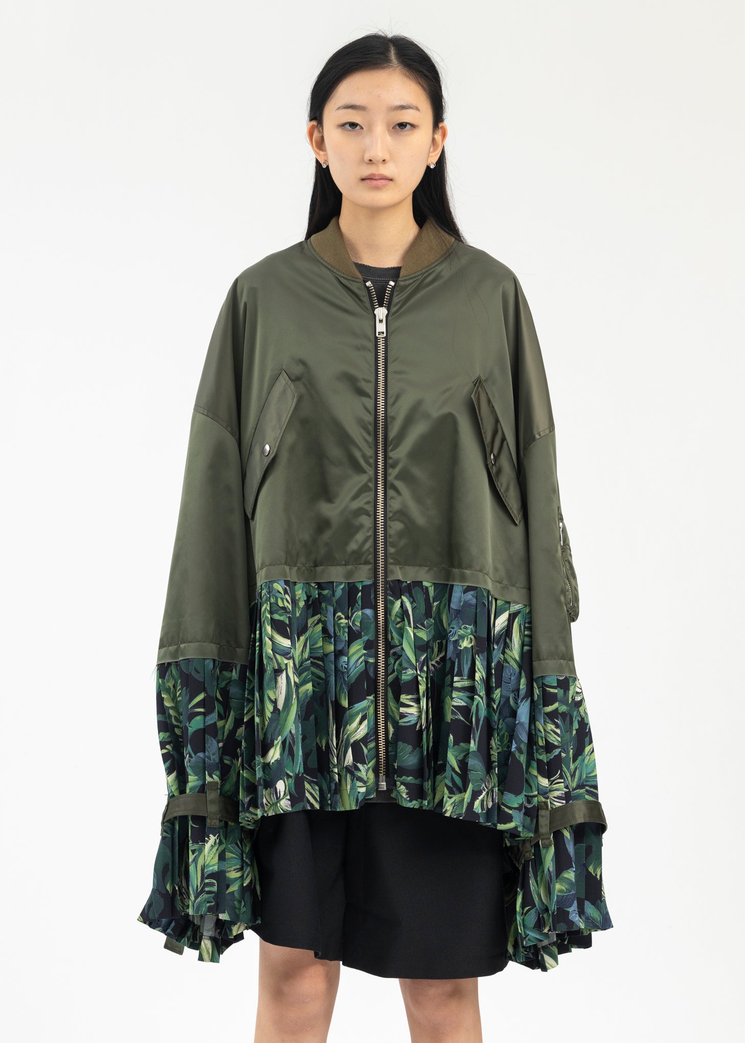 KHAKI GREEN PLEATED MA-1 JACKT – 017 Shop