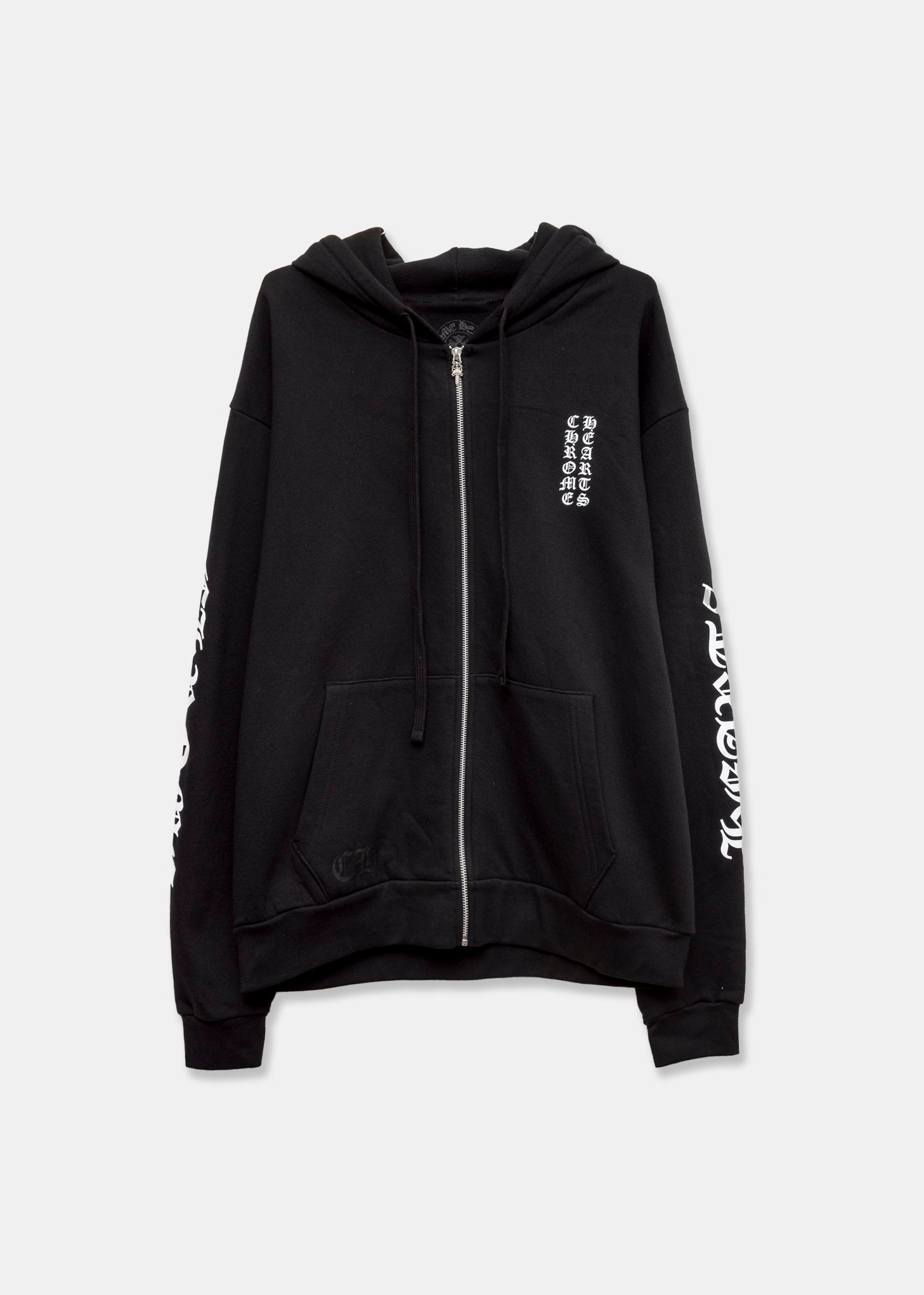 Chrome Hearts CH Black White Classic Arm Script Zip Up