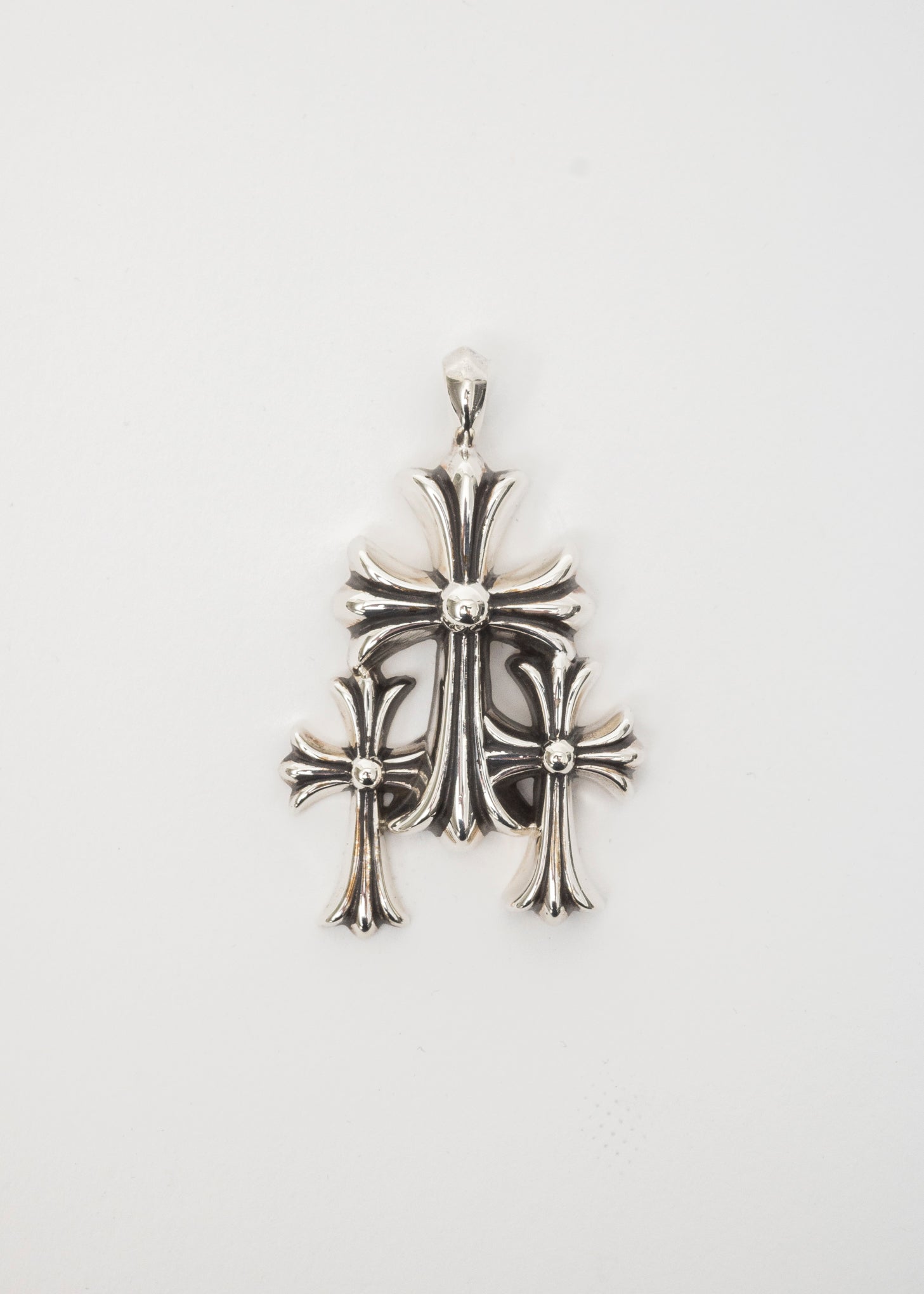 Silver CH Triple Baby Fat Cross Pendant – 017 Shop