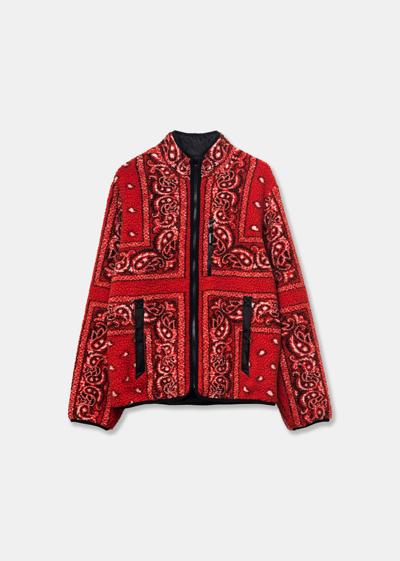 Supreme Reversible Bandana Fleece Jacket FW19 Red