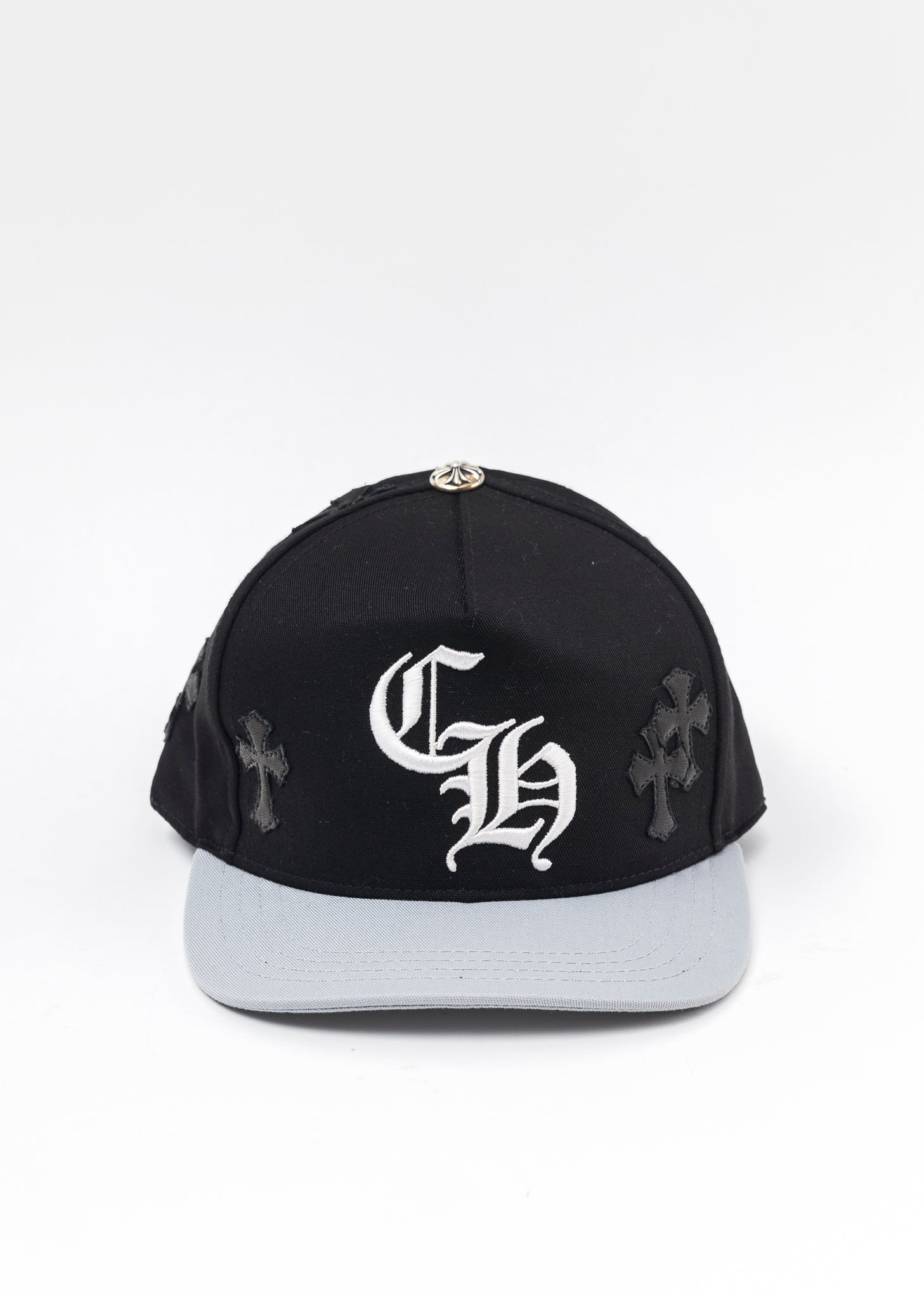 5 Panel Black/Grey With Black Patches Cap – 017 Shop