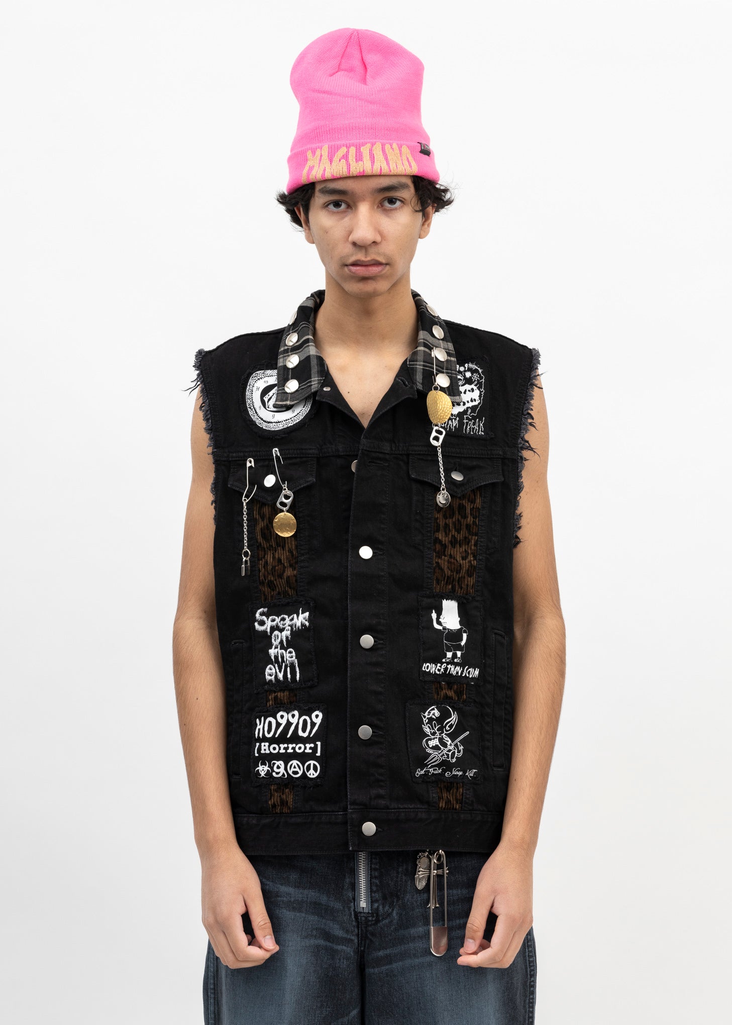 ジャケット・アウター KIDILL SLEEVELESS STUDS DENIM JACKET KIDILL SLEEVELESS STUDS DENIM JACKET