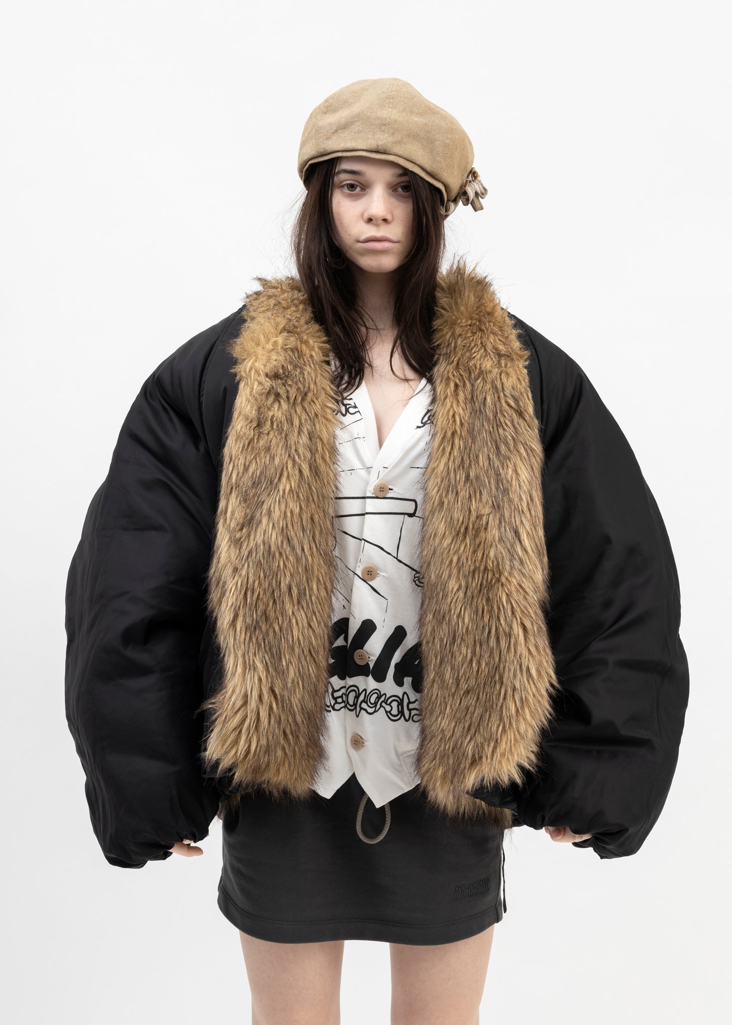 Lucy Faux Fur Shawl Collar Jacket