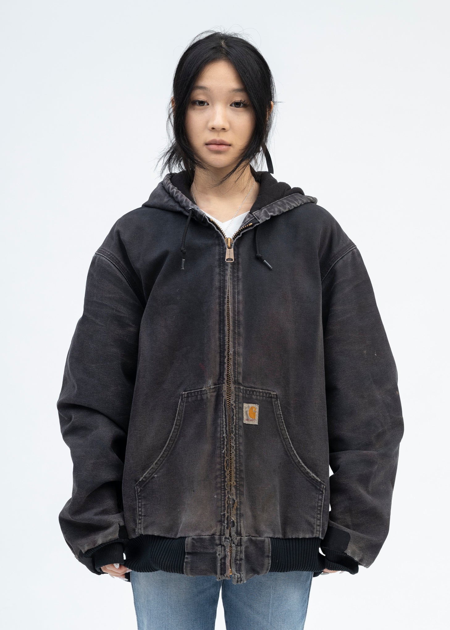 Vintage Black Carhartt Hooded Jacket – 017 Shop