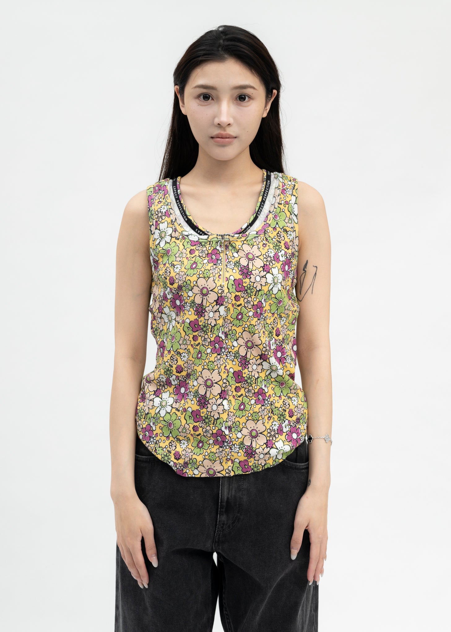 Floral foil design top