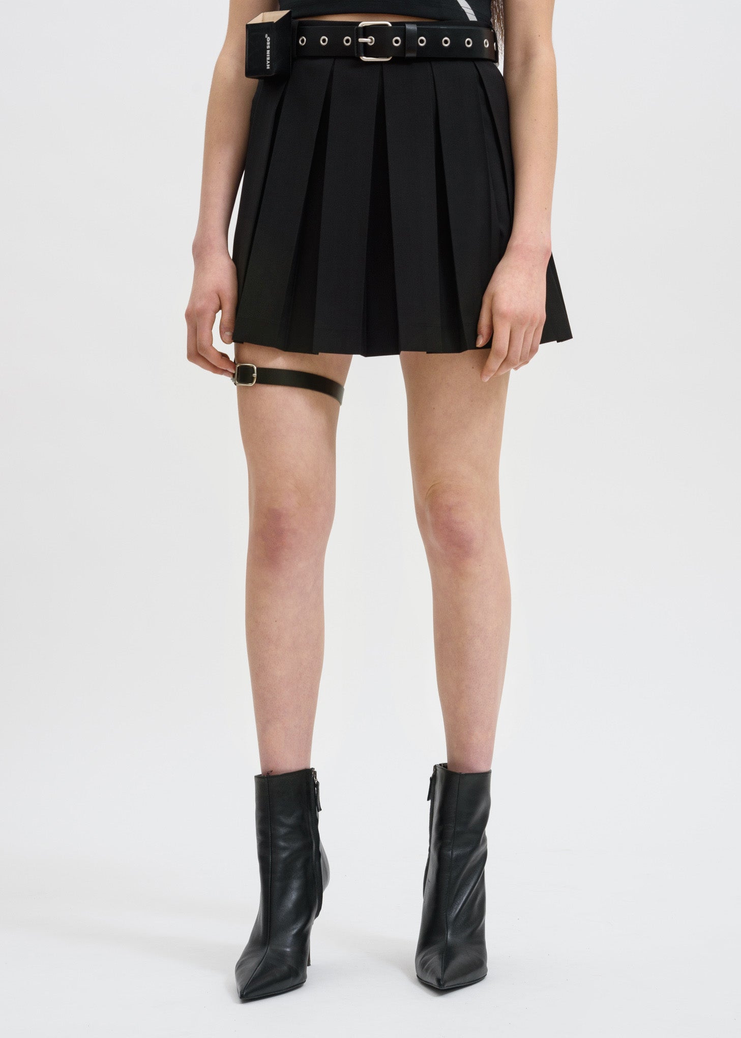 Black Pleated Skirt w/ Garter Belt 017 Shop Black Pleated Skirt w/ Garter Belt 017 Shop