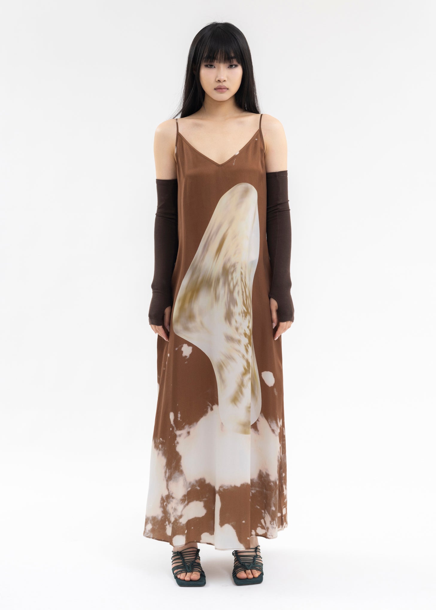 Brown Printed Dress – 017 Shop