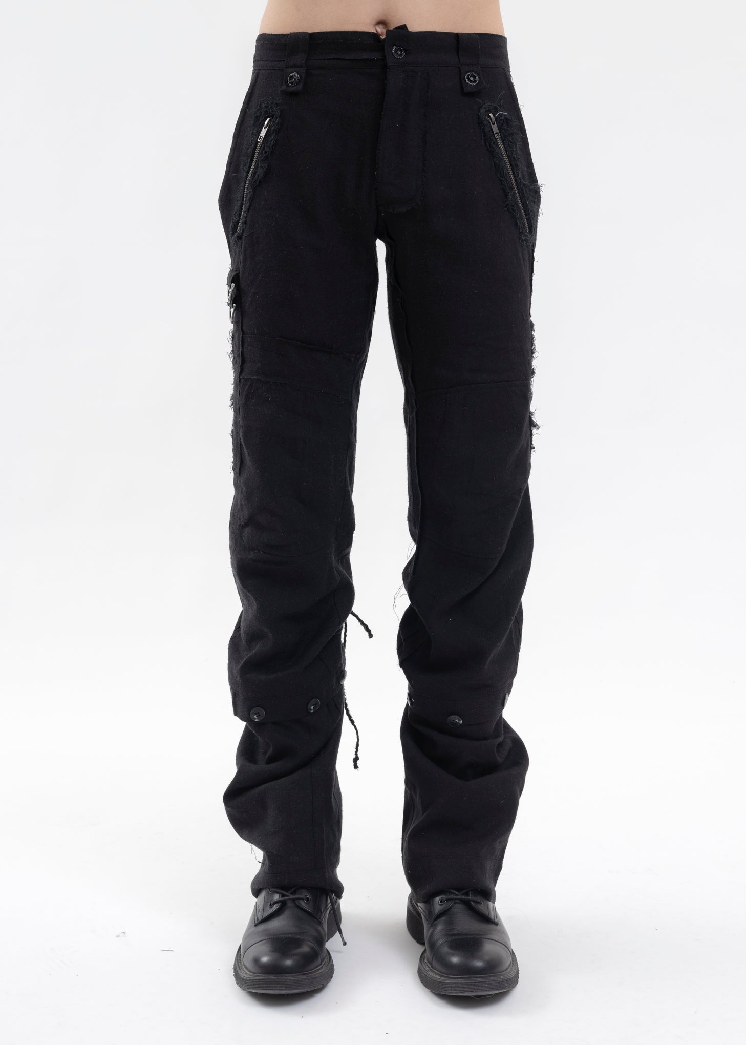 Black Patchwork Pants, Patchwork Clothing