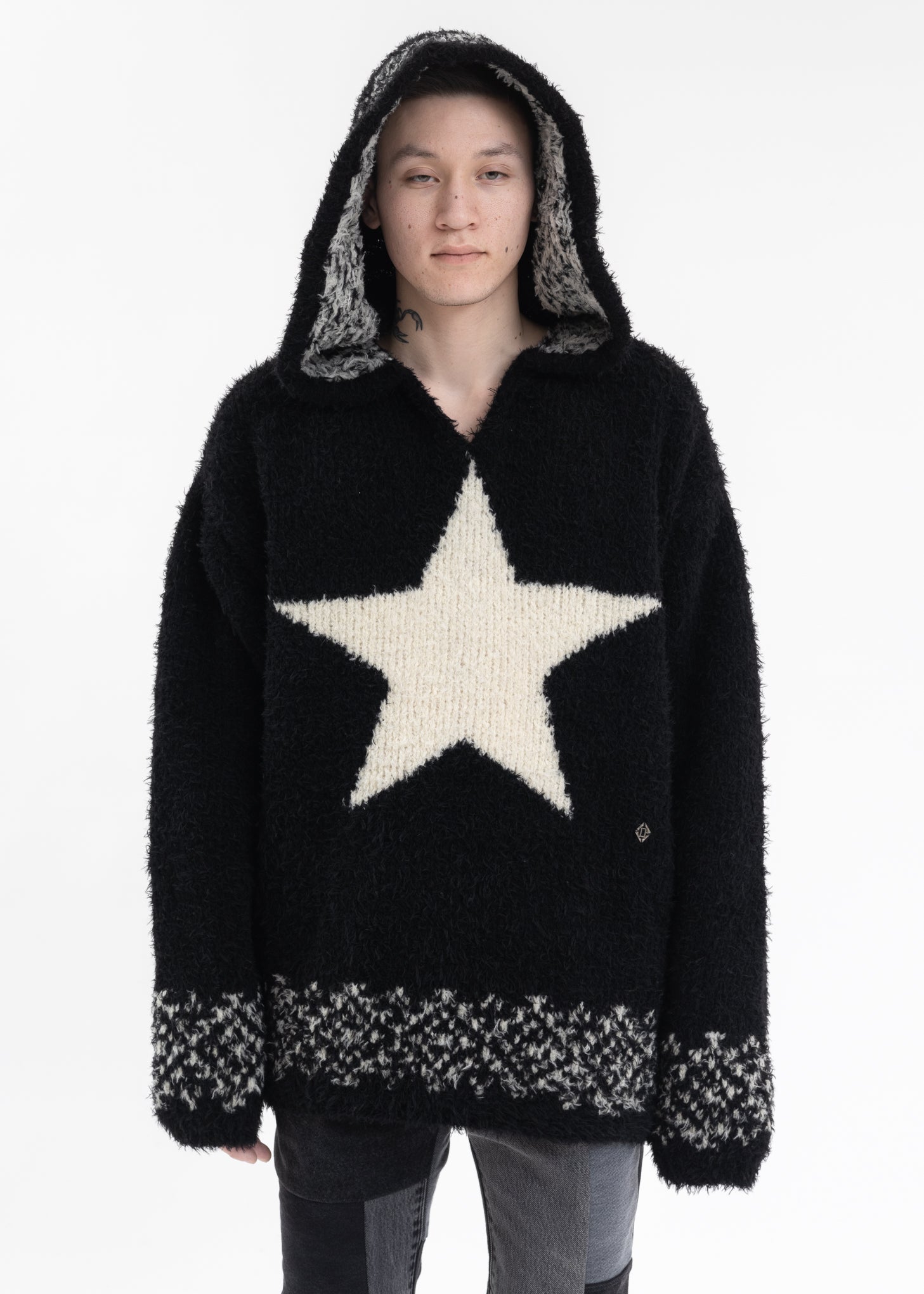 Men's Oversized Star Pattern Knit Sweater