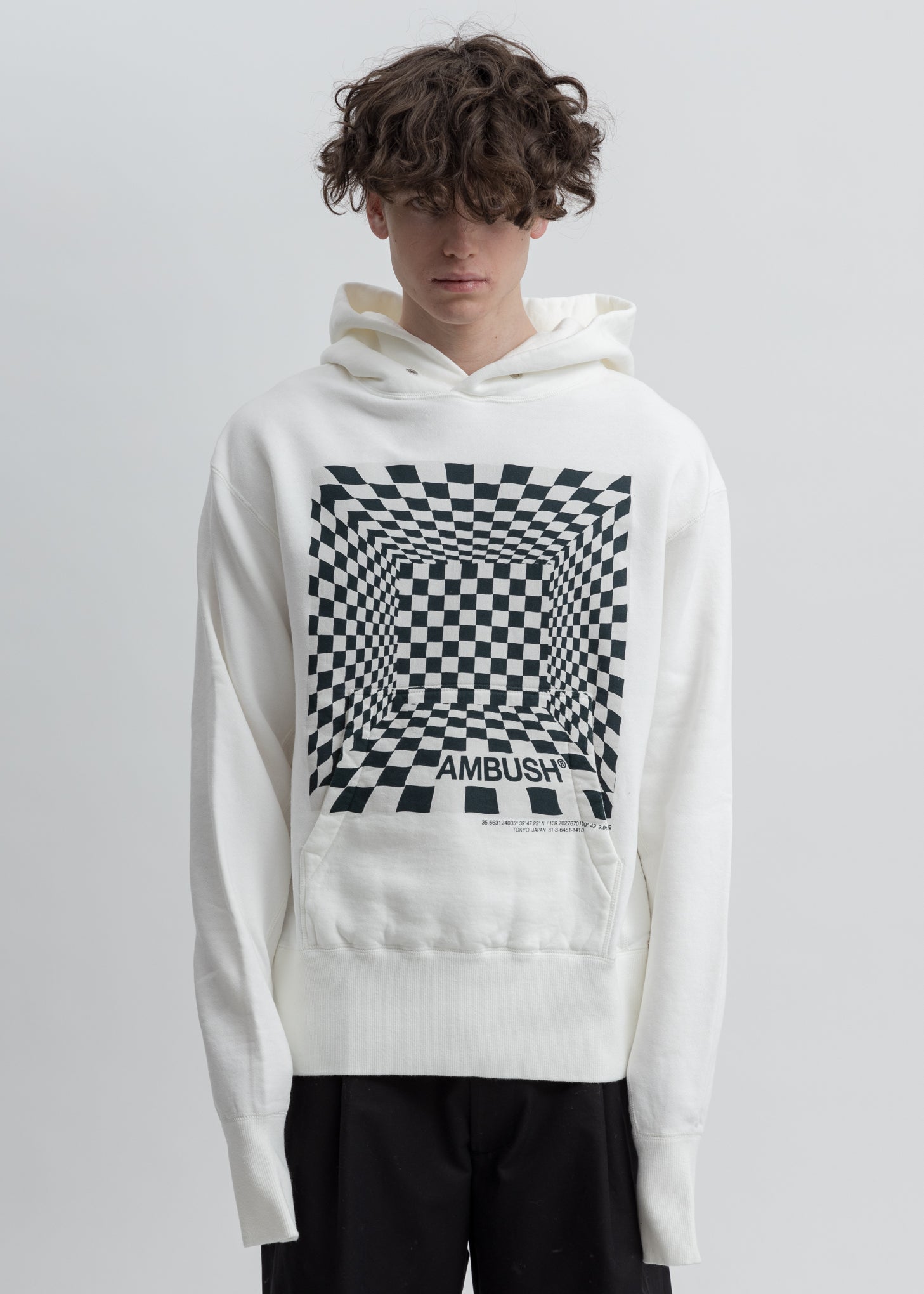 Ambush Black And White Checkered Knit Sweater for Men