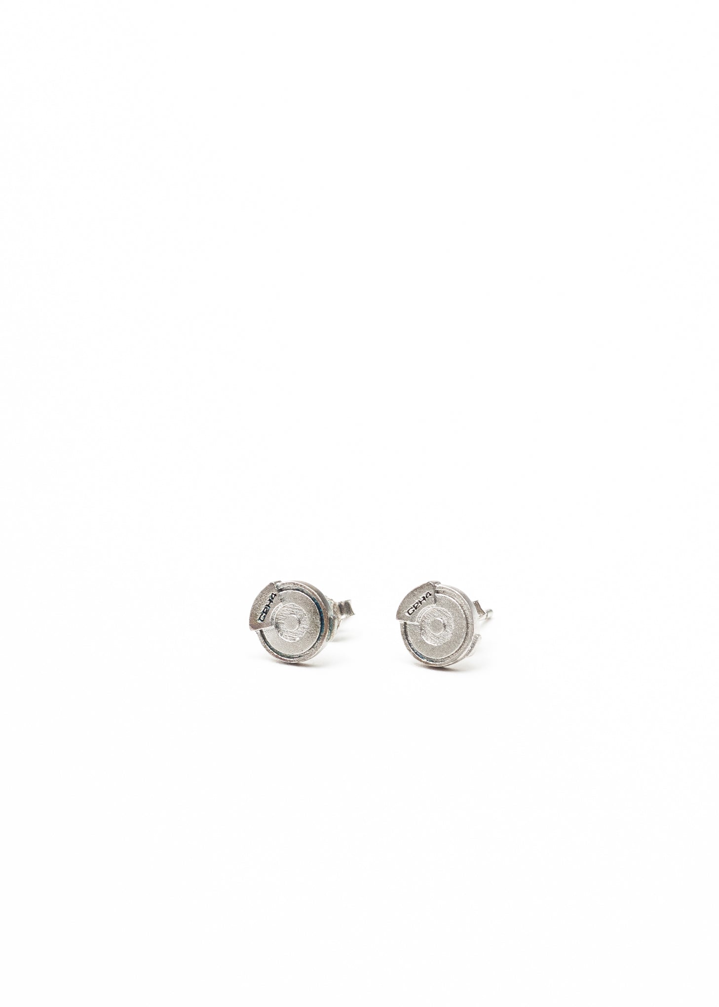 Silver C2H4 Button Earing