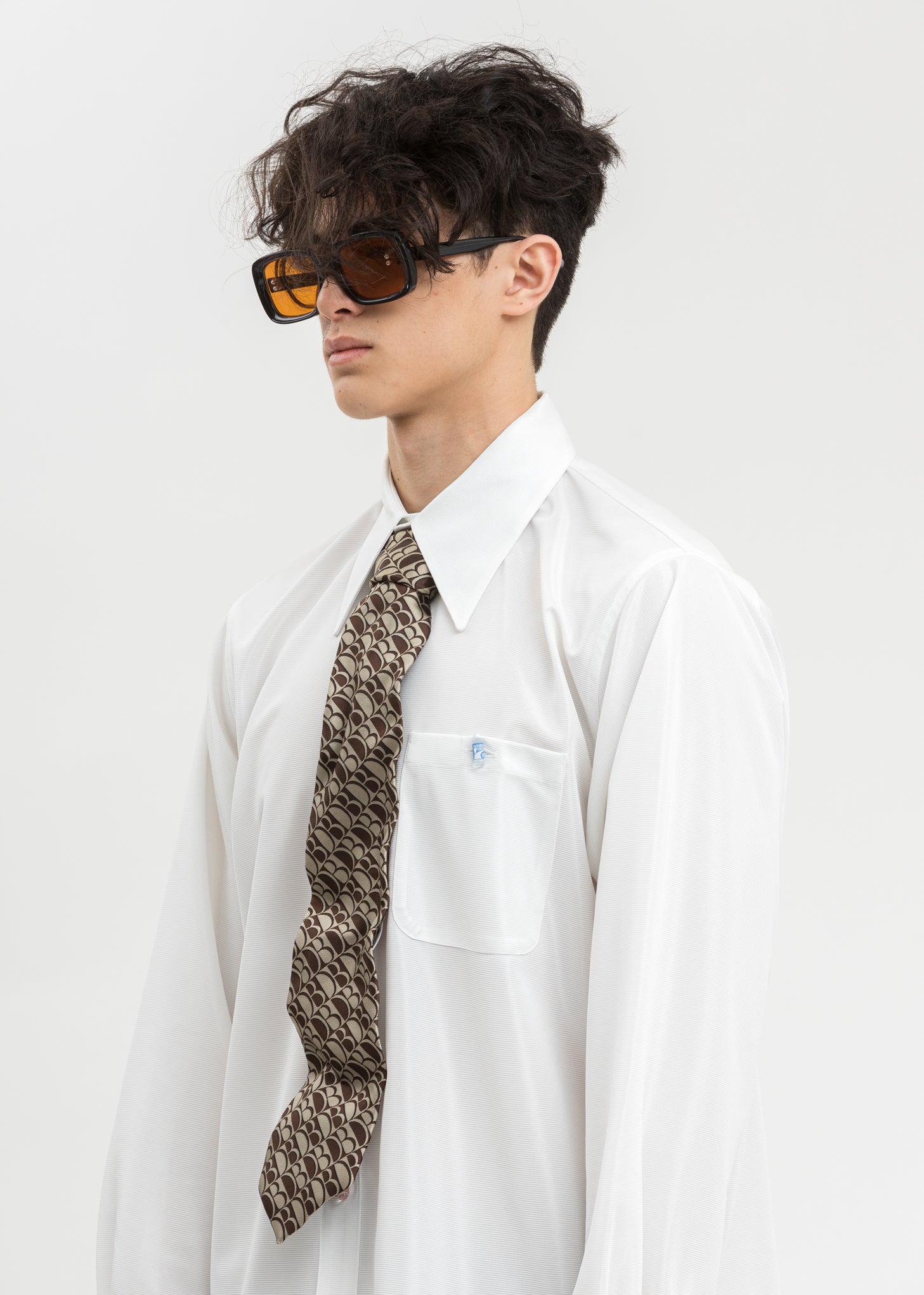 Beige Shape Memory Monogram Necktie â 017 Shop