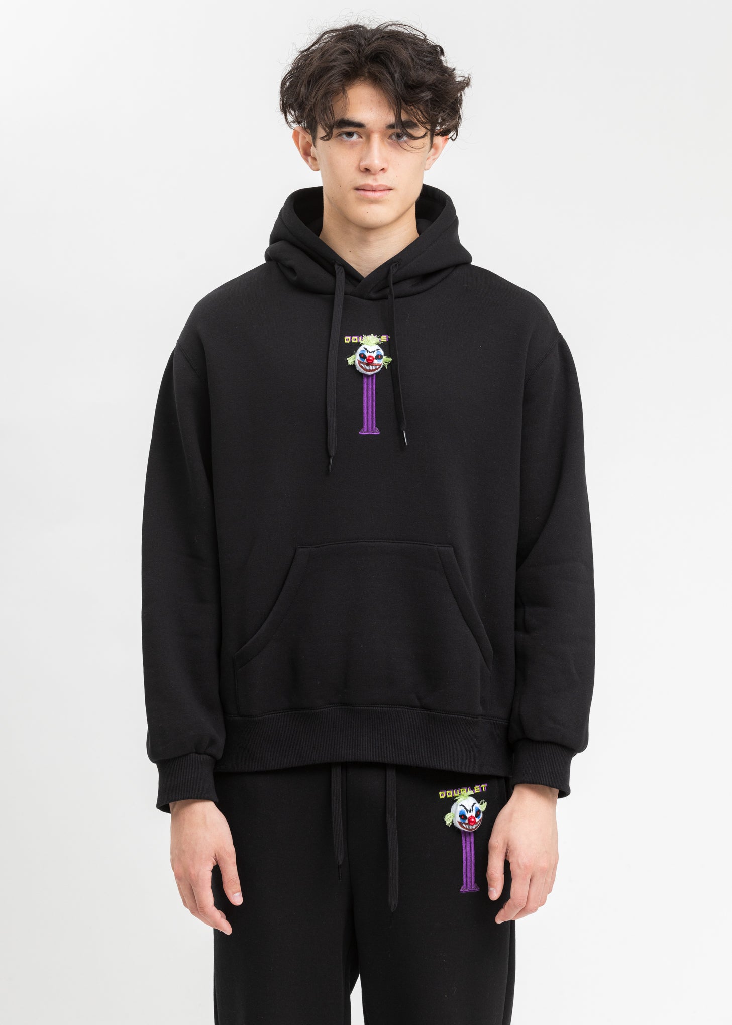 Black Puppet Embroidery Hoodie – 017 Shop