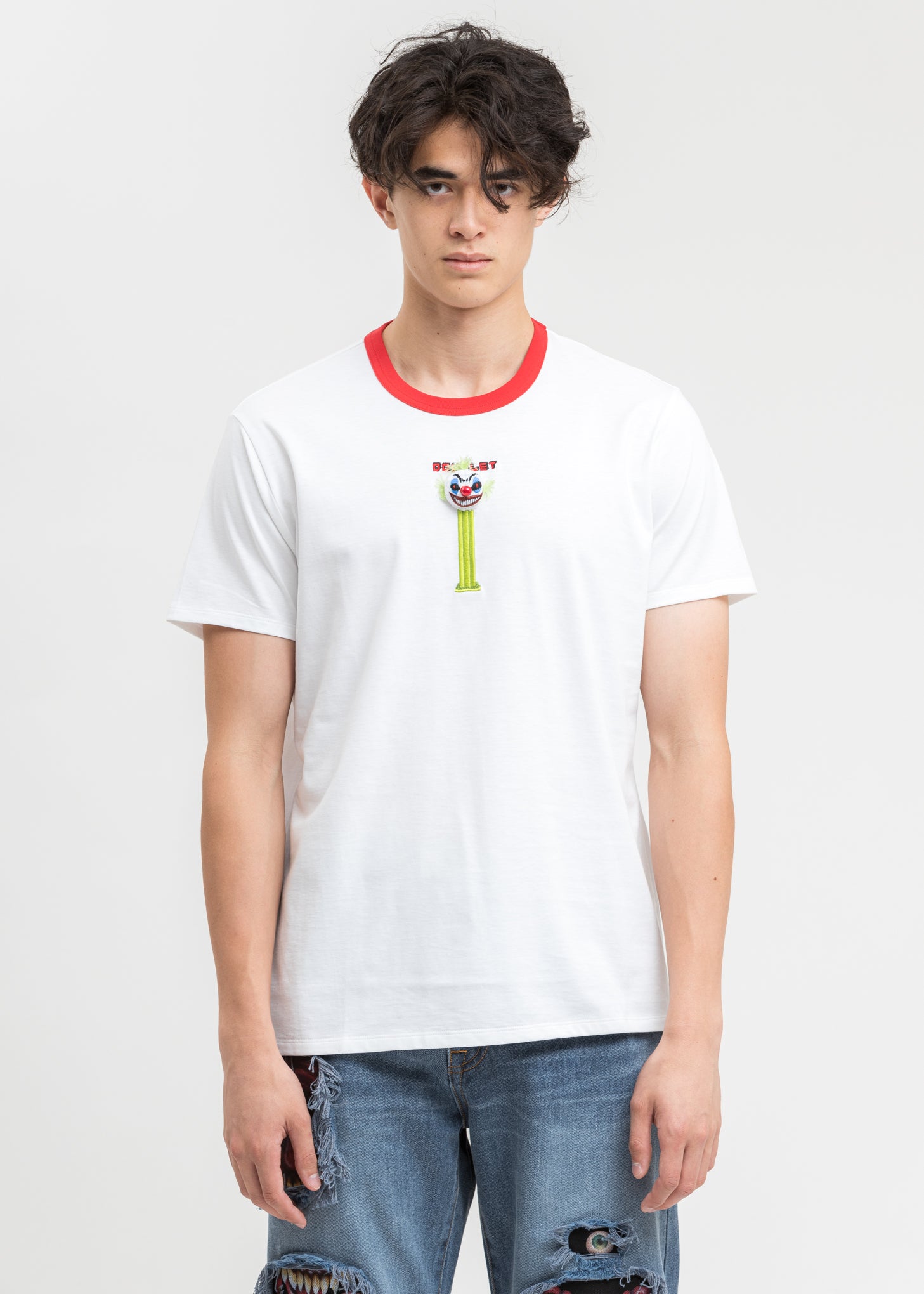 White Puppet Embroidery T-Shirt – 017 Shop