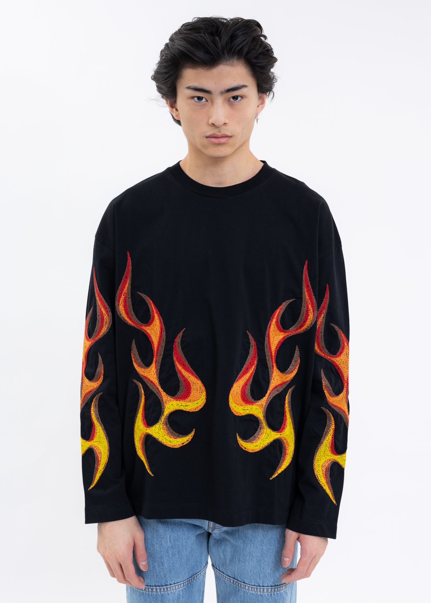 トップス 549 Etudes Spirit Flaming Flame LS Black Black SPIRIT FLAMING LS T-Shirt – 017 Shop