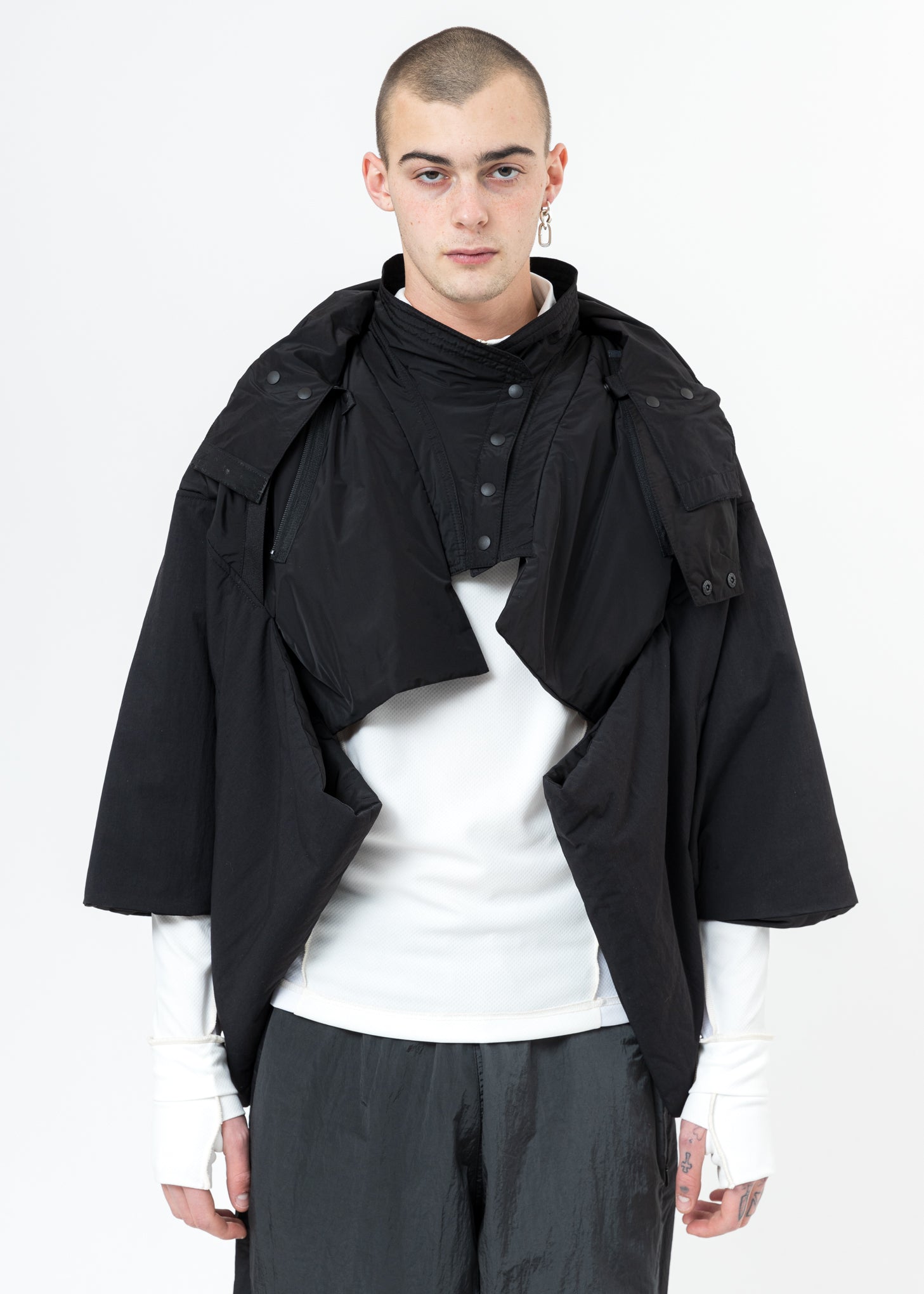 Black Cropped Kimono Jacket 017 Shop