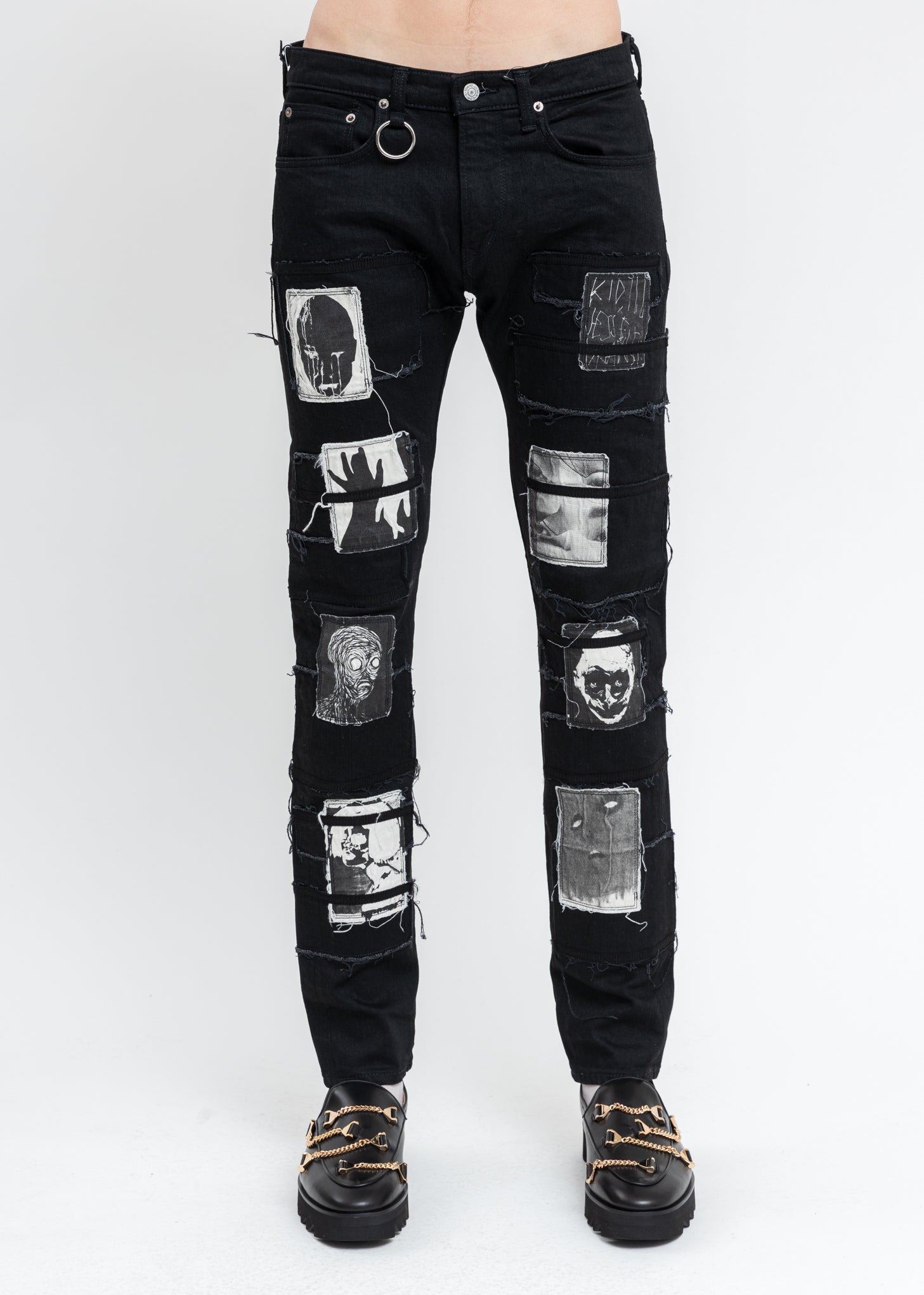 Black KIDILL × EDWIN Patch Slim Tapered Pants