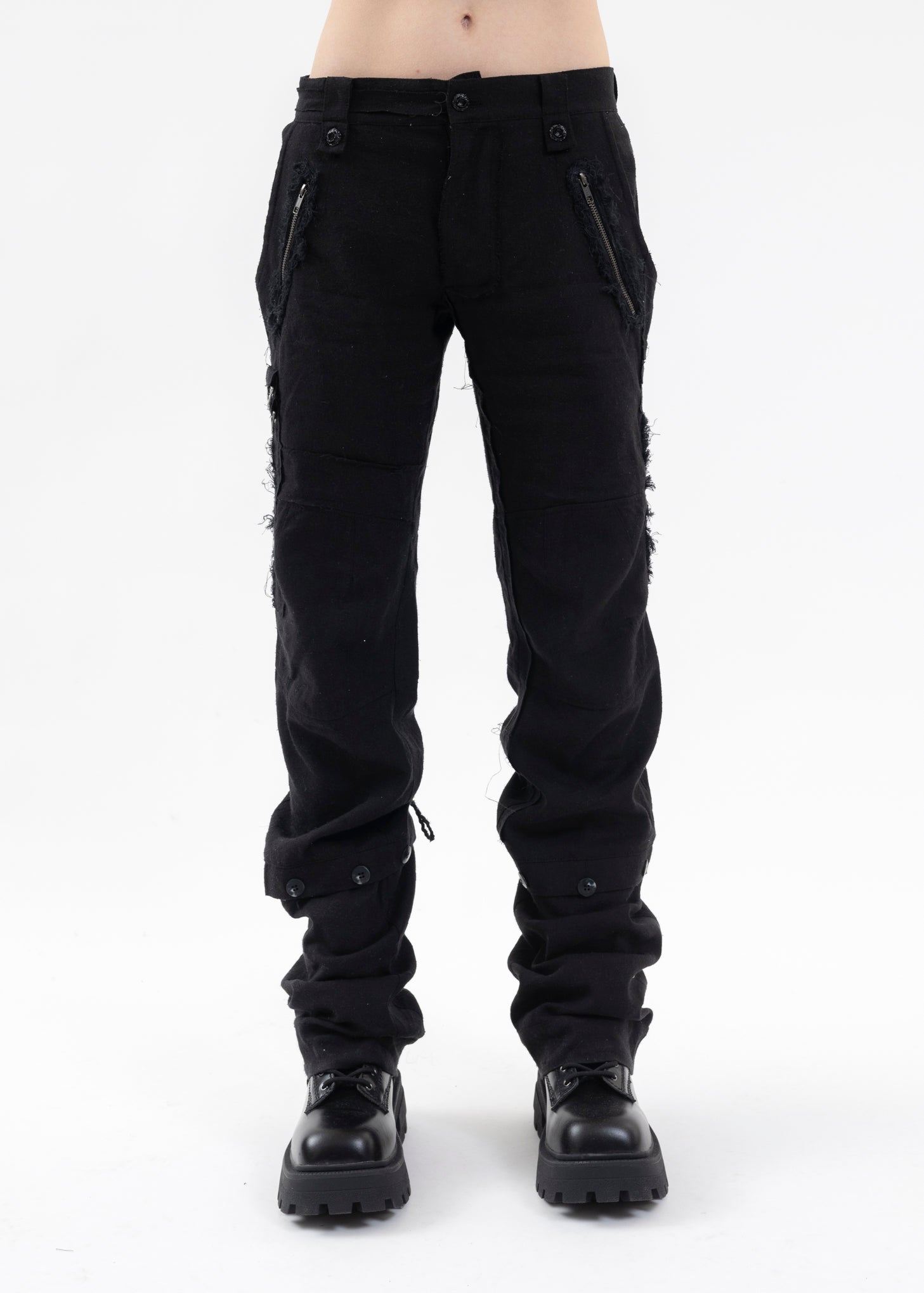 BLACK PATCHWORK PANTS 017 Shop