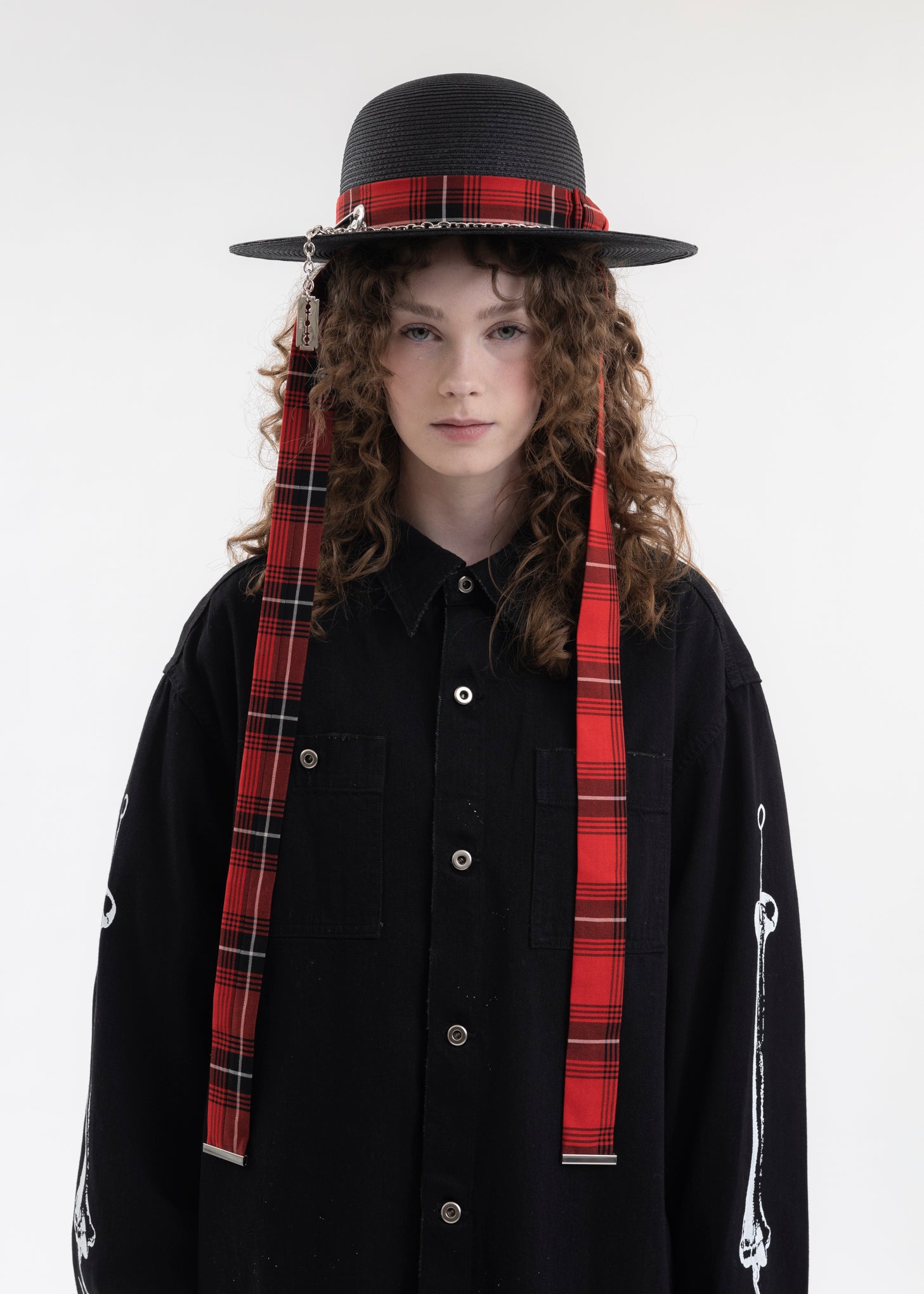 BLACK STRAW BOWLER HAT - KIDILL × CA4LA Collaboration