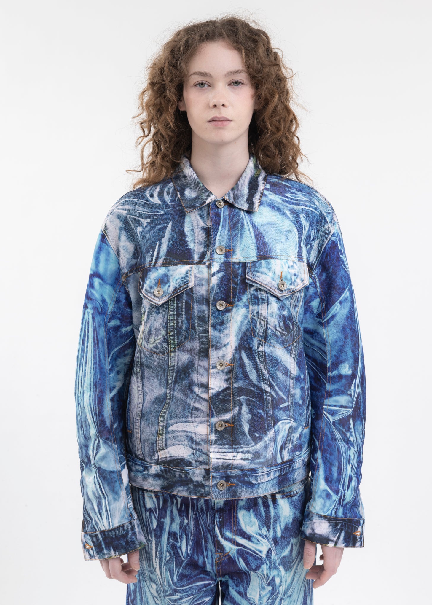 INDIGO MIRAGE PRINTED DENIM JACKET  017 Shop