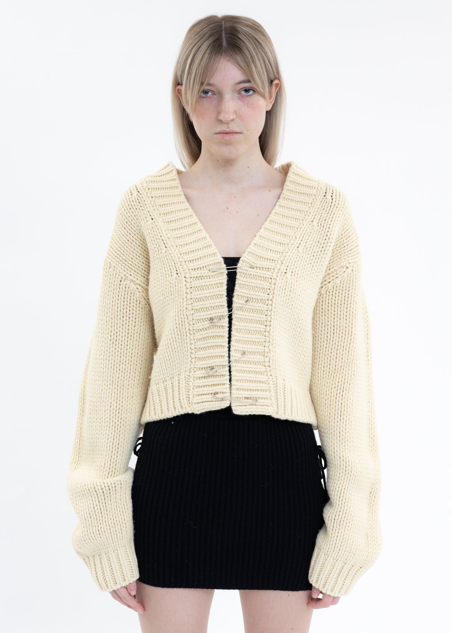 Cream Knit Safety Pin Sweater 017 Shop
