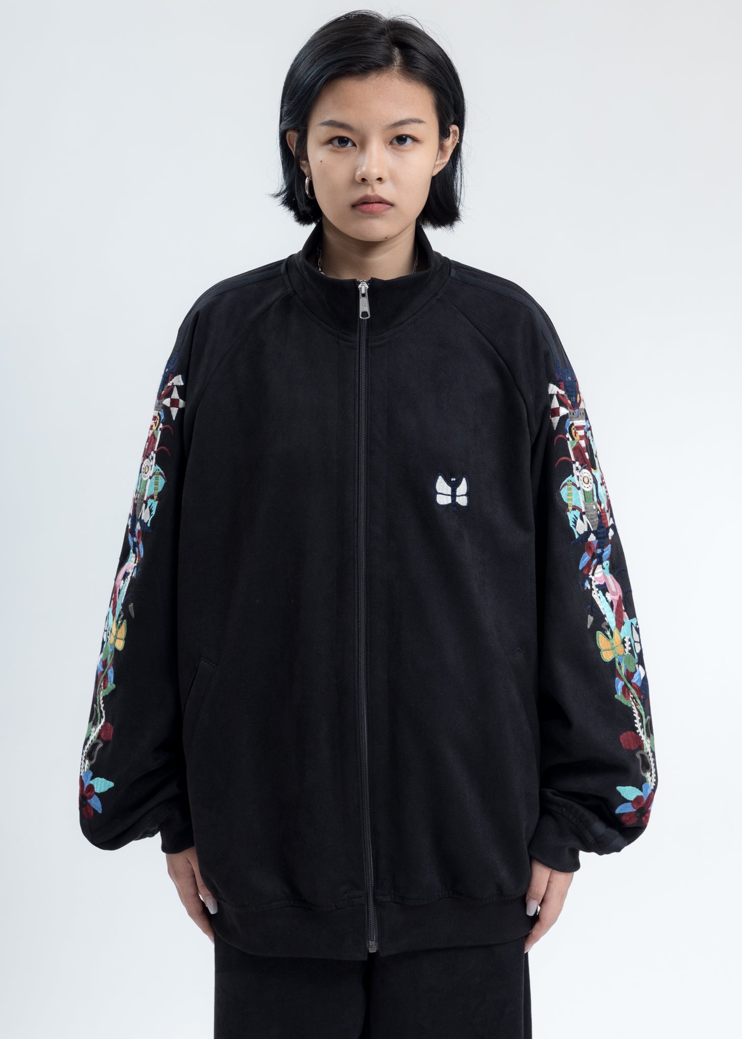 トップス CHAOS EMBROIDERY SUEDE TRACK JACKET 017WomensDoubletBlackChaosEmbr