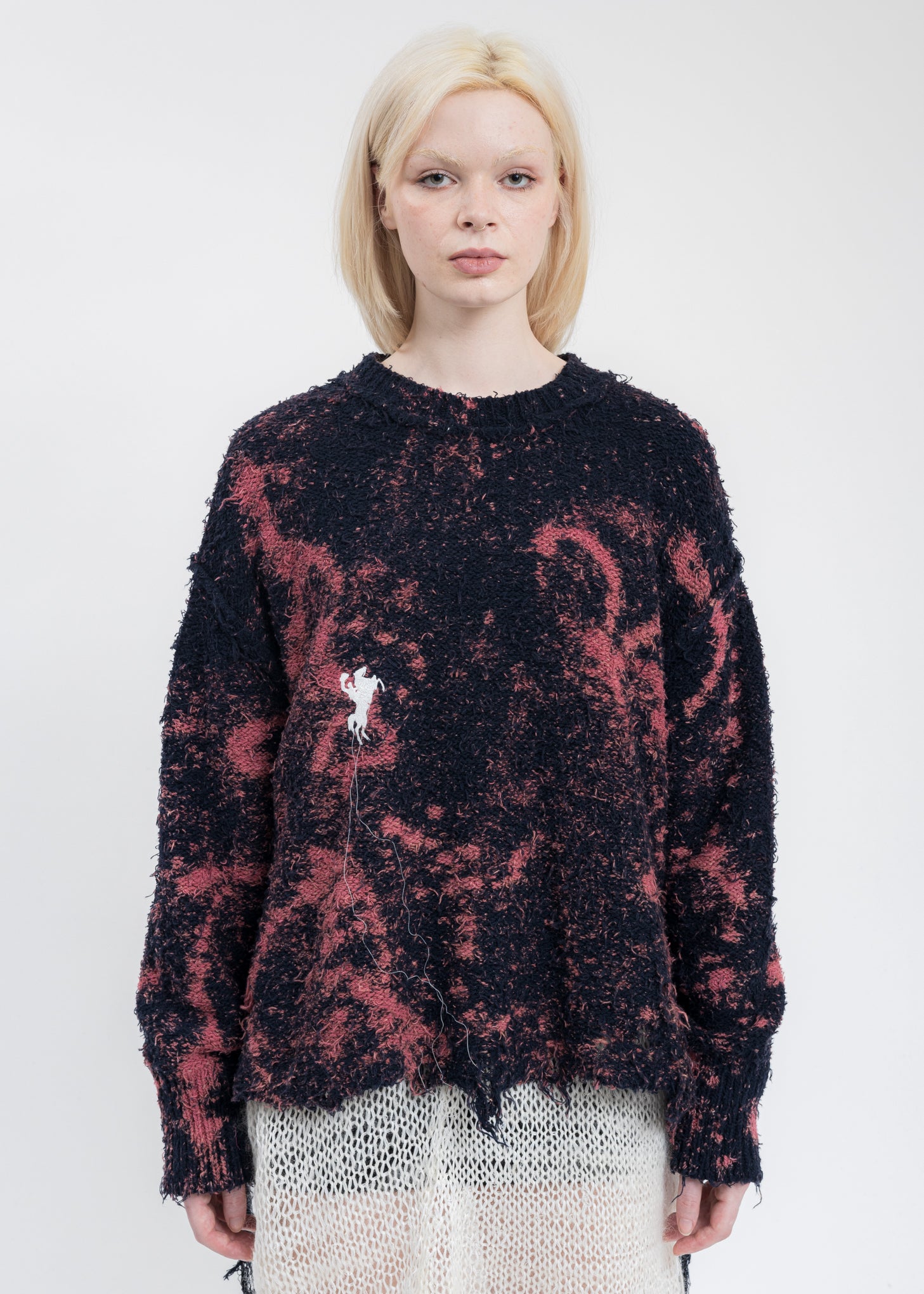 doublet RECYCLE COTTON BLEACHED PULLOVER