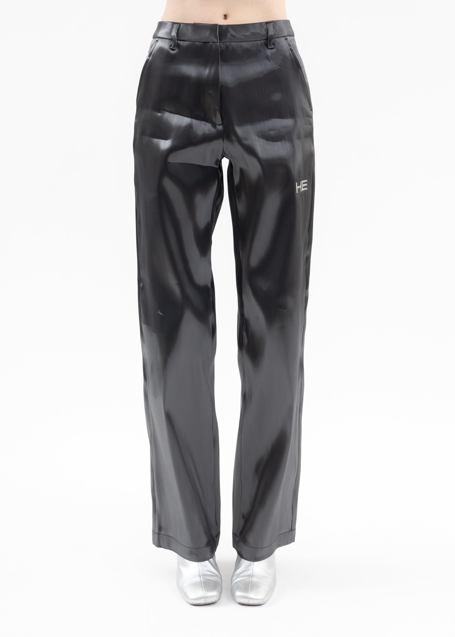 HELIOT EMIL Grey Liquid Metal Trousers in Gray for Men