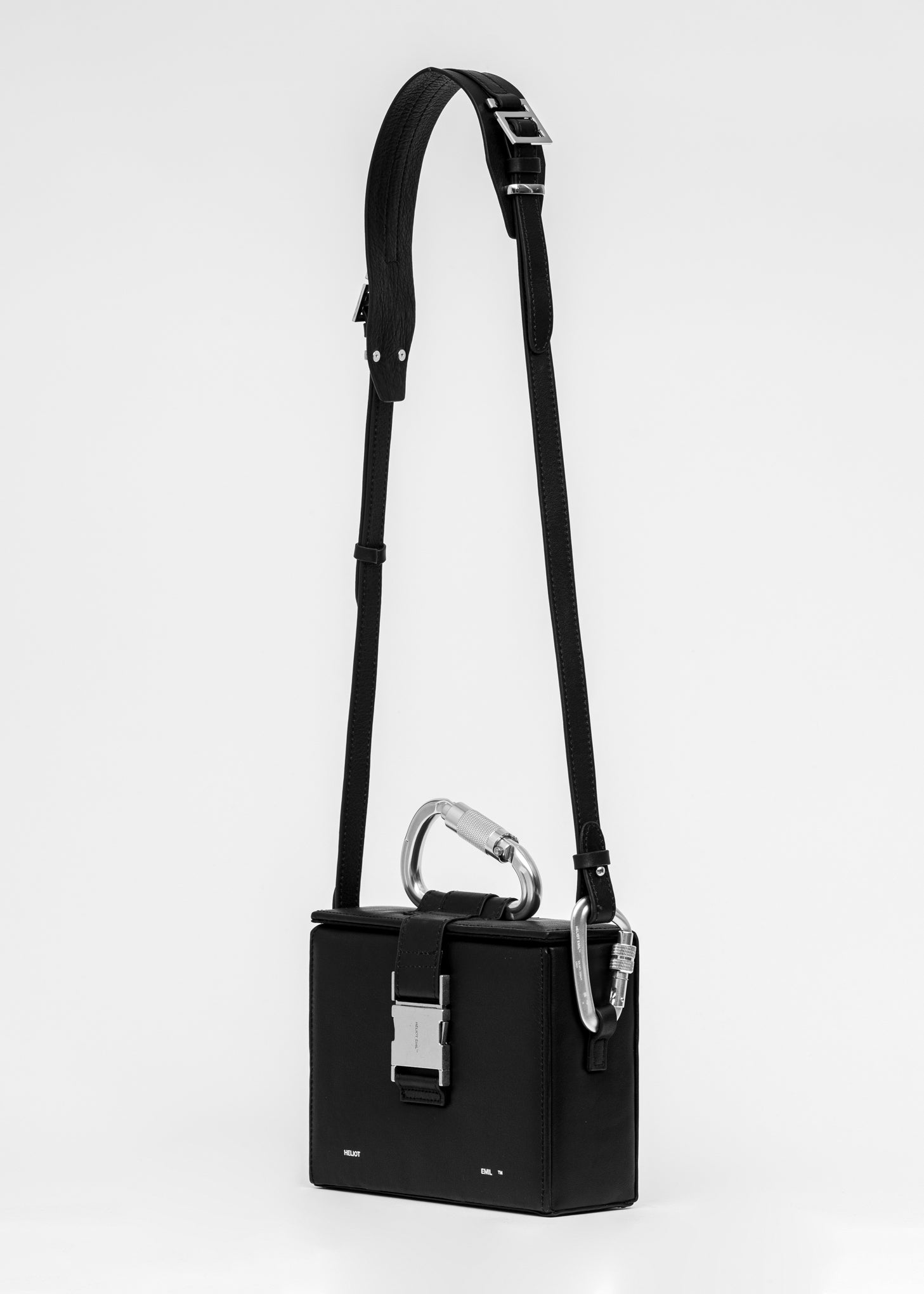 Heliot Emil Leather Carabiner Box Bag - Black