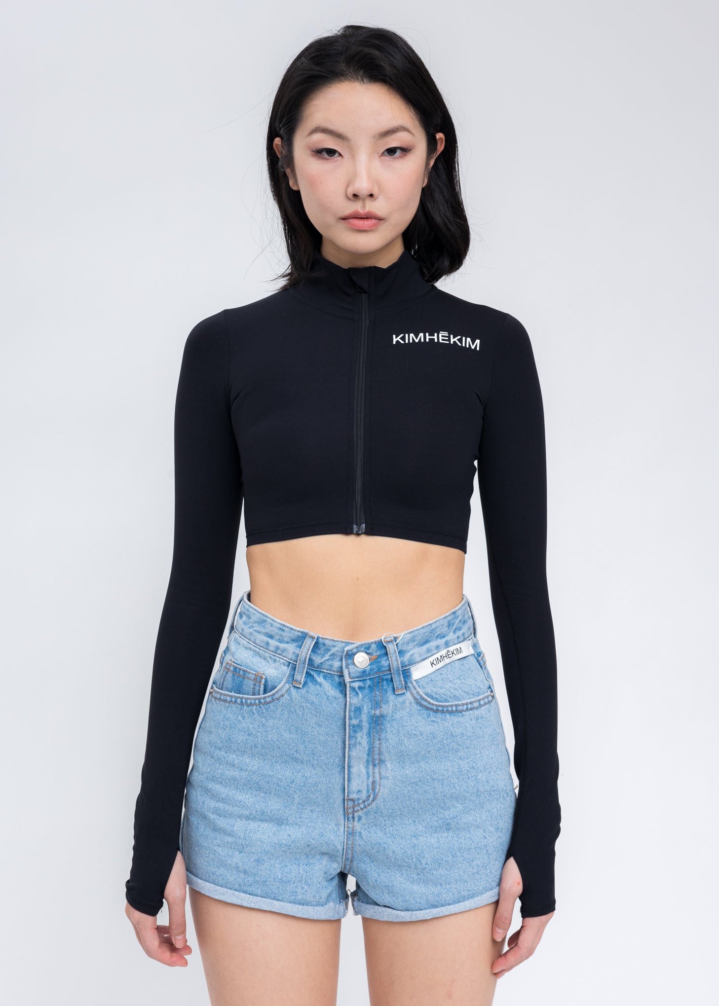 Black Yoga Cropped Zip-Up Jacket – 017 Shop