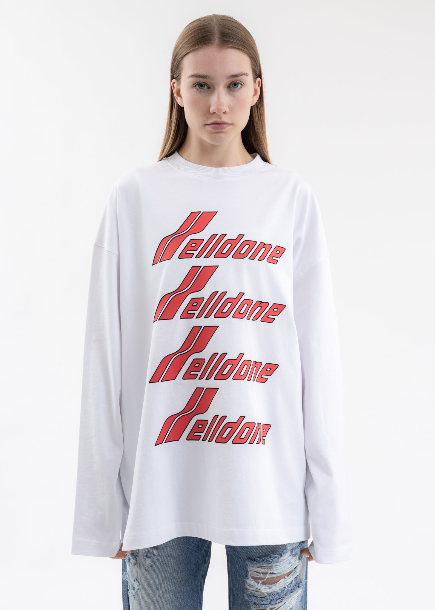 White Street Lines Print T-Shirt