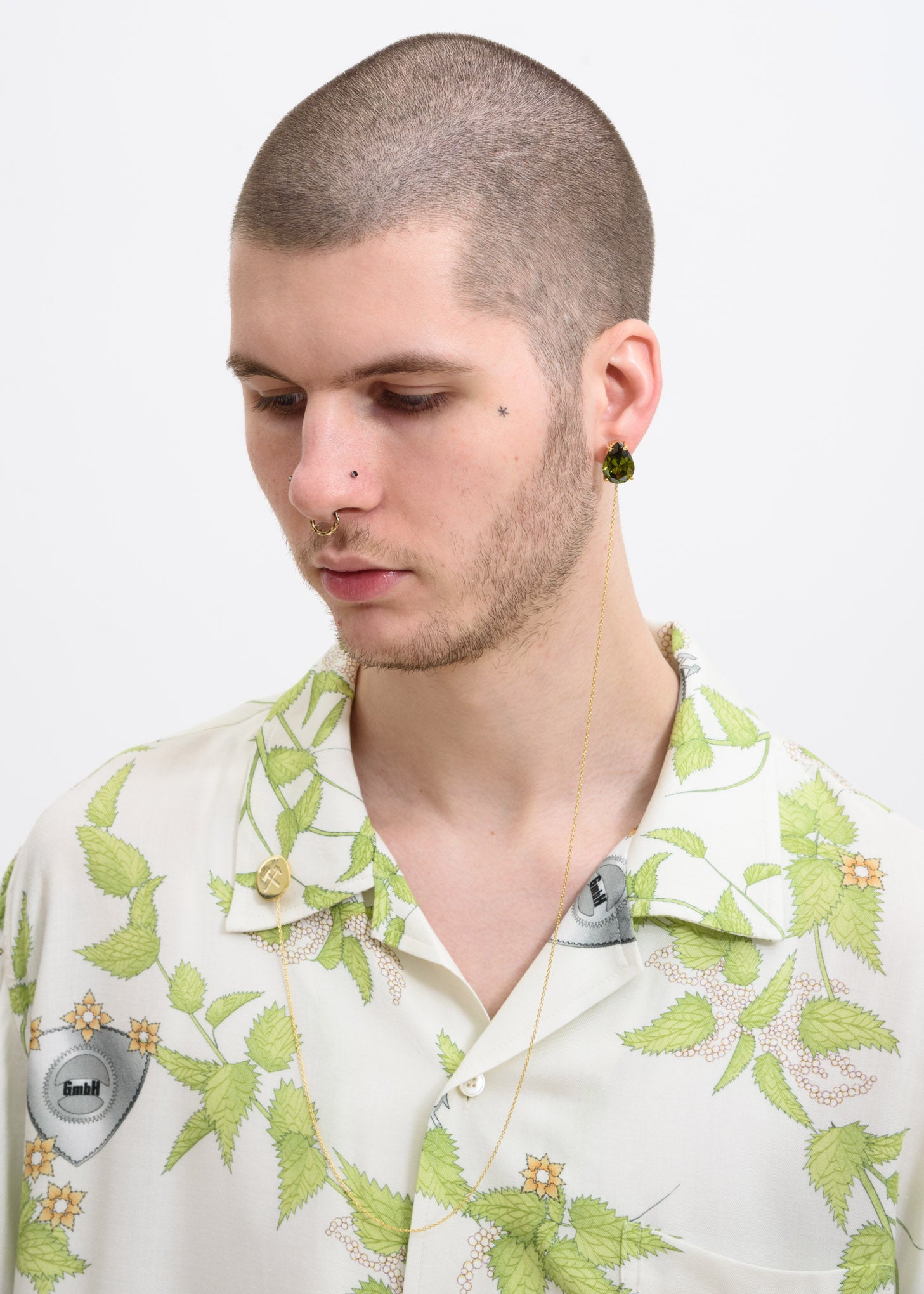 Gold Stone Pin Necklace 017 Shop