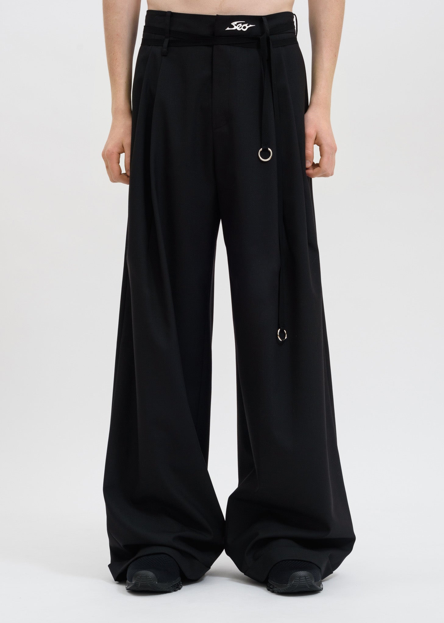 EUPHORIC BLACK EIGHTH WIDE TRACK TROUSERS – 017 Shop