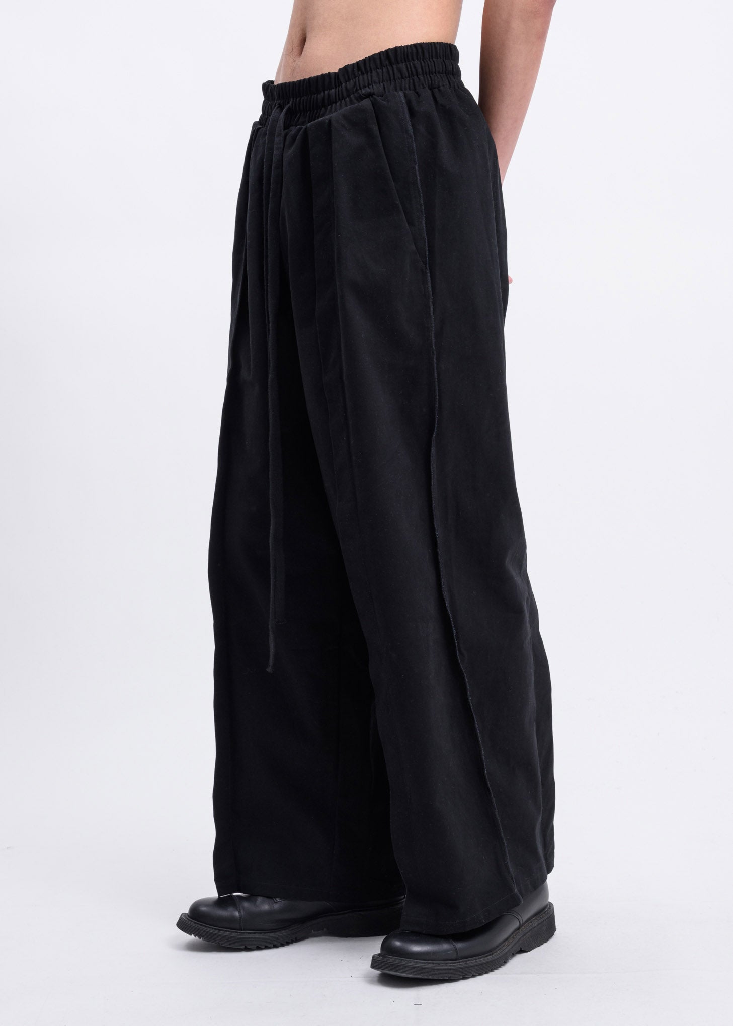 EUPHORIC BLACK EIGHTH WIDE TRACK TROUSERS – 017 Shop