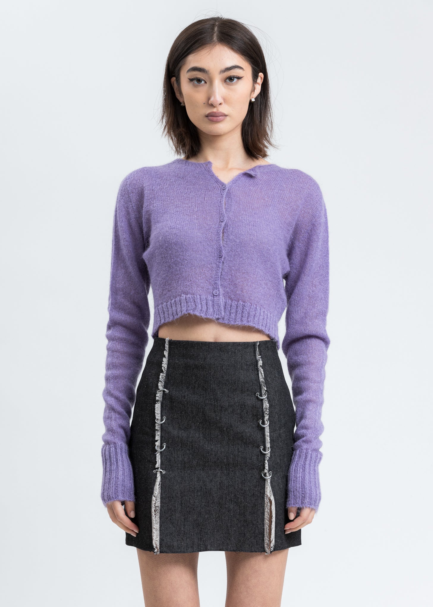 Danielle Guizio　mohaih ribbed ccrdigan danielle guizio mohair ribbed cardigan