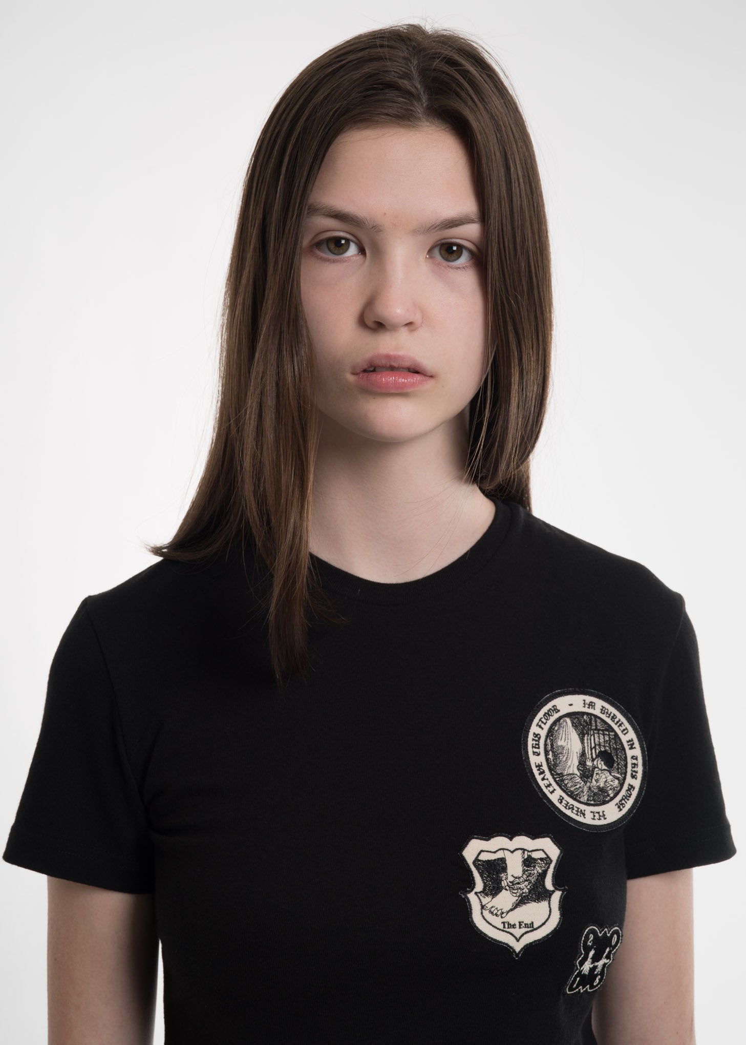 Black Embroidered Patch TShirt 017 Shop