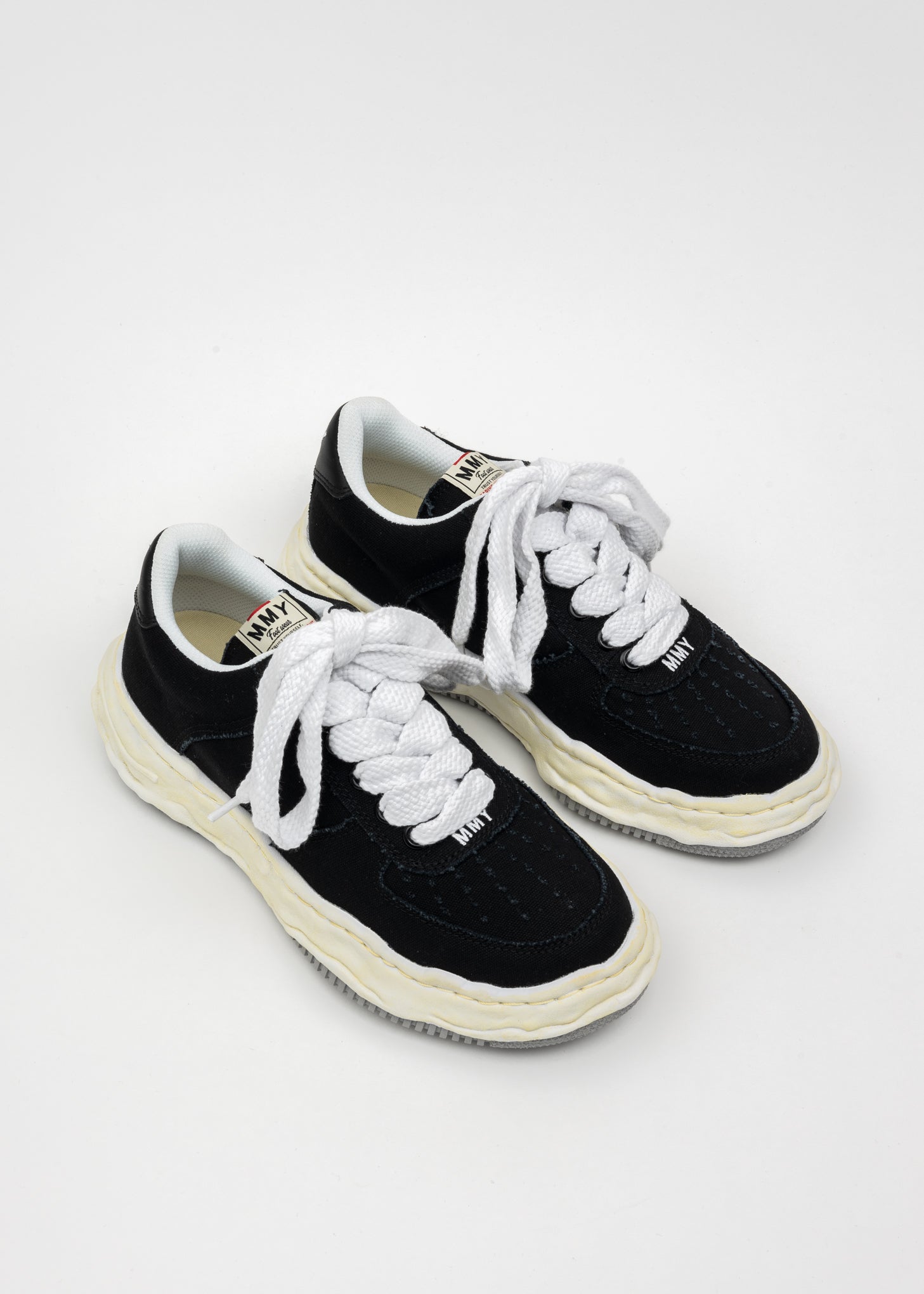 Black OG Sole Washed Canvas Low-Top Sneaker (WAYNE LOW)