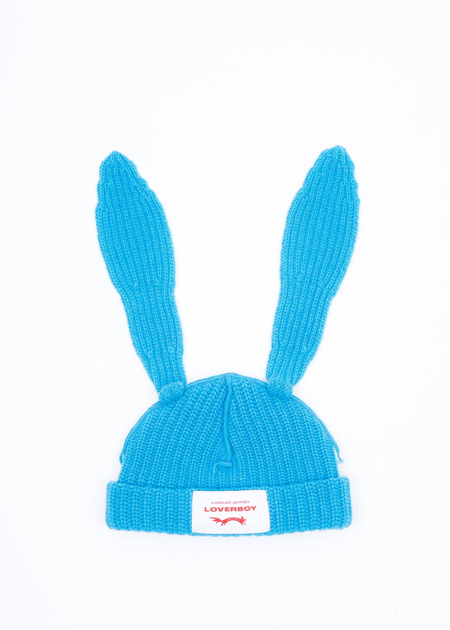 Blue Chunky Rabbit Beanie