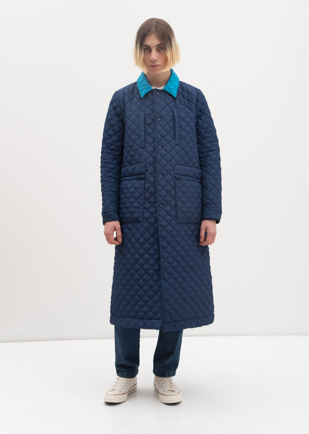 Blue Quilted Coat 017 Shop