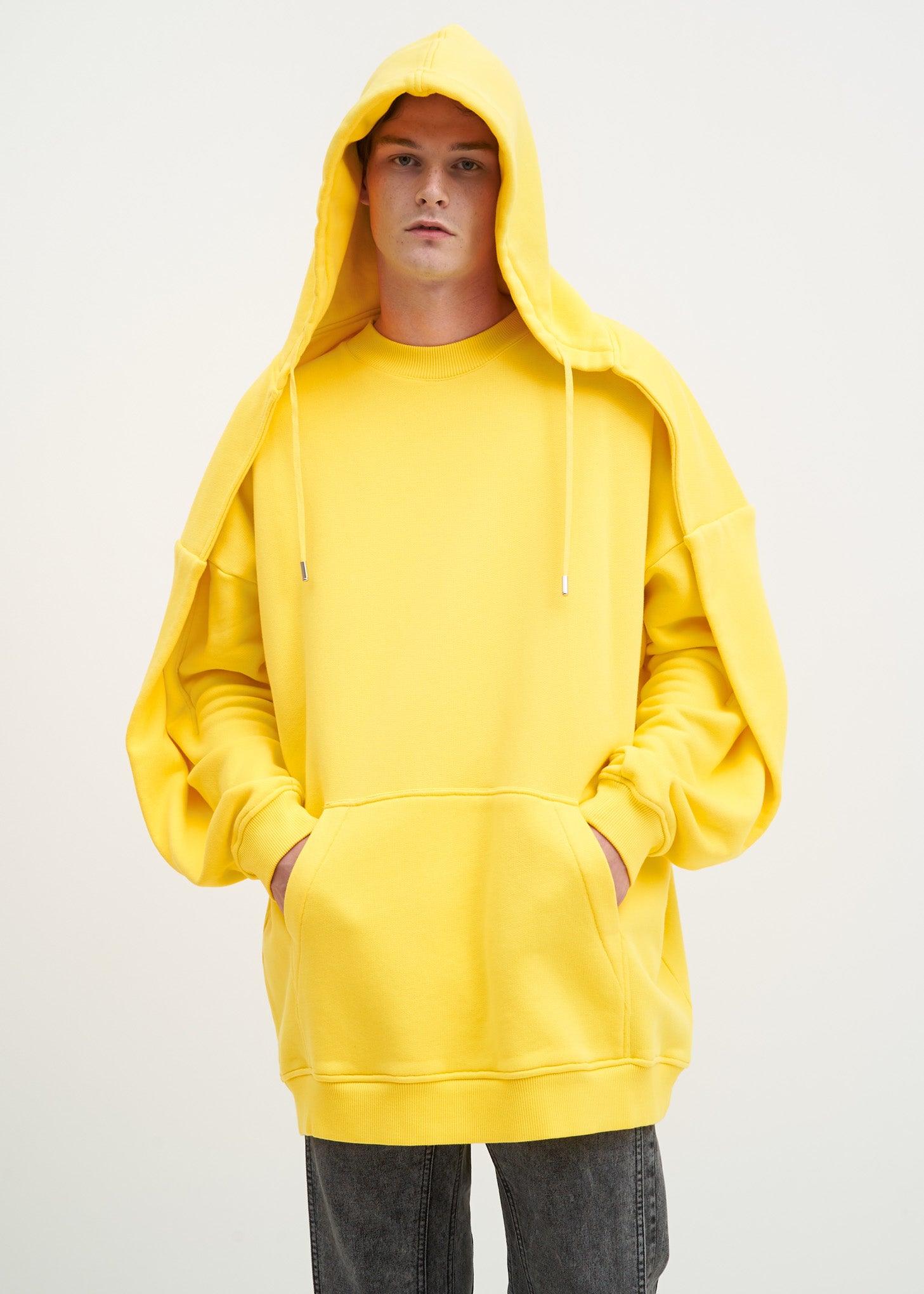 Yellow Paneled Hoodie